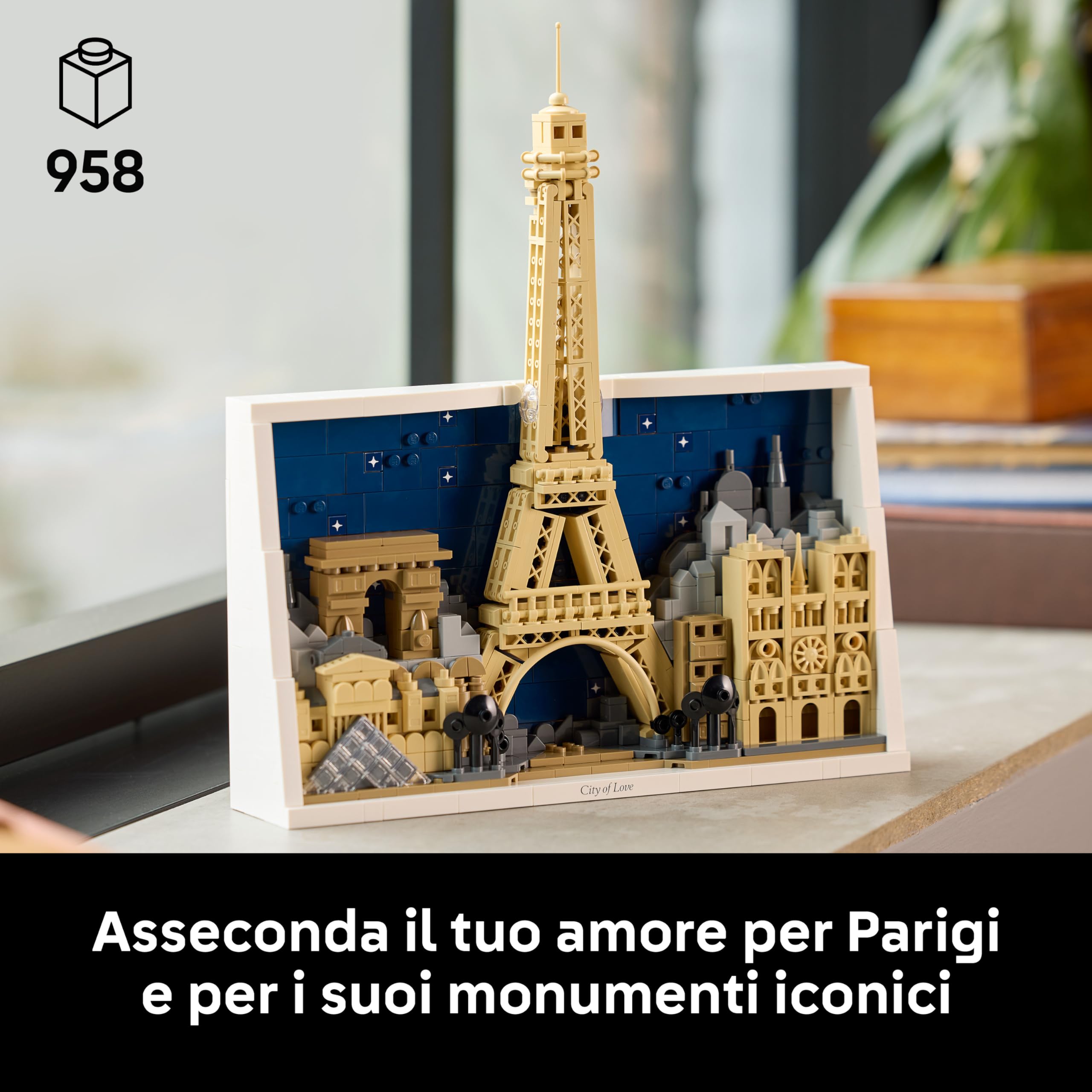 LEGO Architecture Parigi – La Città dell’Amore - Modellino da Costruire per Adulti Fai da Te - Decorazione per Casa o da Parete 3D con Paesaggio Parigino tra cui la Torre Eiffel - Idea Regalo - 21064