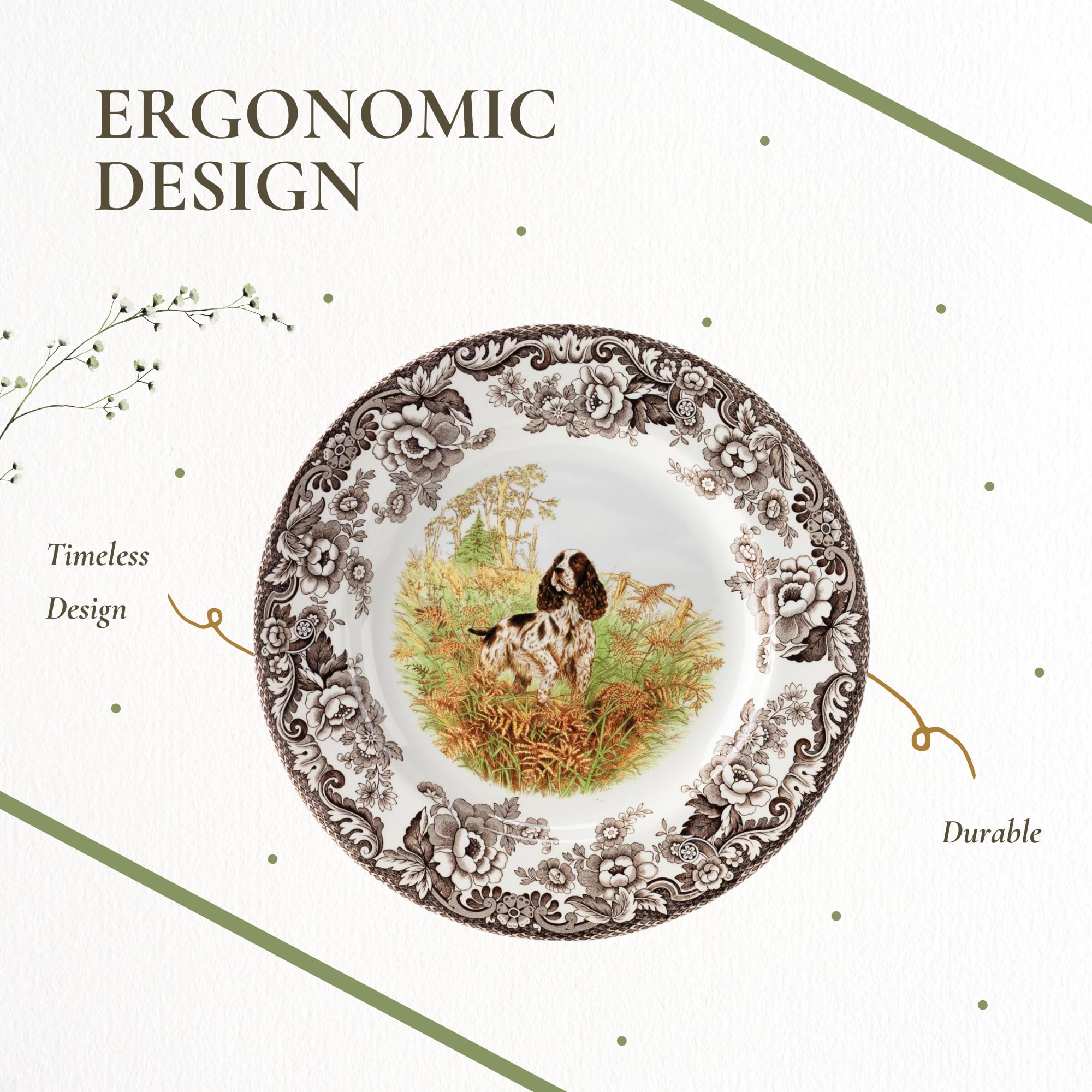 Amazon.com | Spode Woodland Salad Plate, English Springer Spaniel