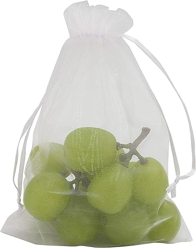 Miniatura 82 de Wudygirl 100 bolsas de organza gris transparente de 5 x 7 pulgadas con cordón transparente, bolsas de joyería para fiestas, bodas, vacaciones