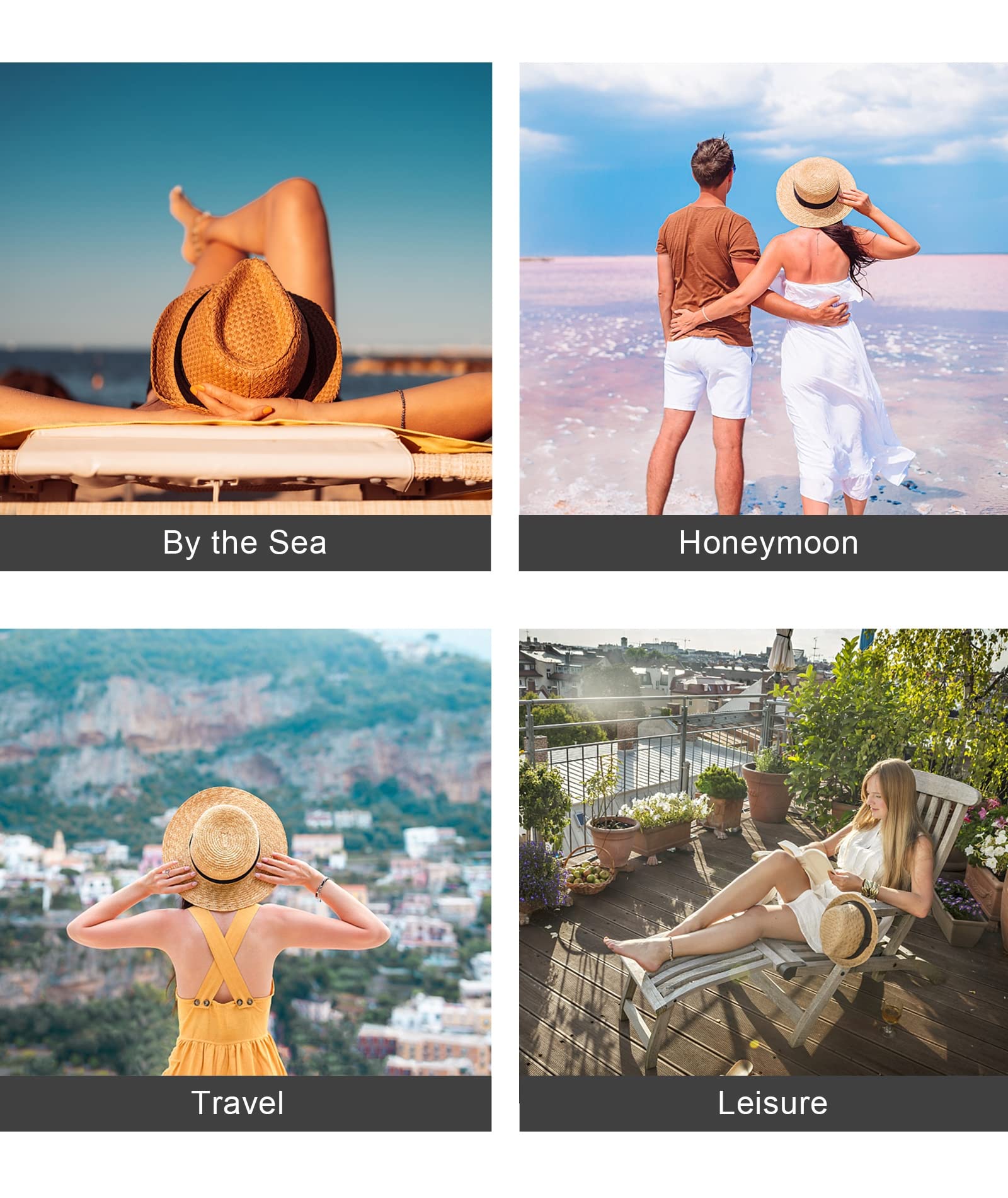 Yutdeng Herren Panamahut Rollbare Damen Sonnenhüte Klassische Hüte Atmungsaktiv Mountain Stroh Bogarthut Sommer Strohhüte Verstellbare Strandmütze UV Sonnenhut für Outdoor