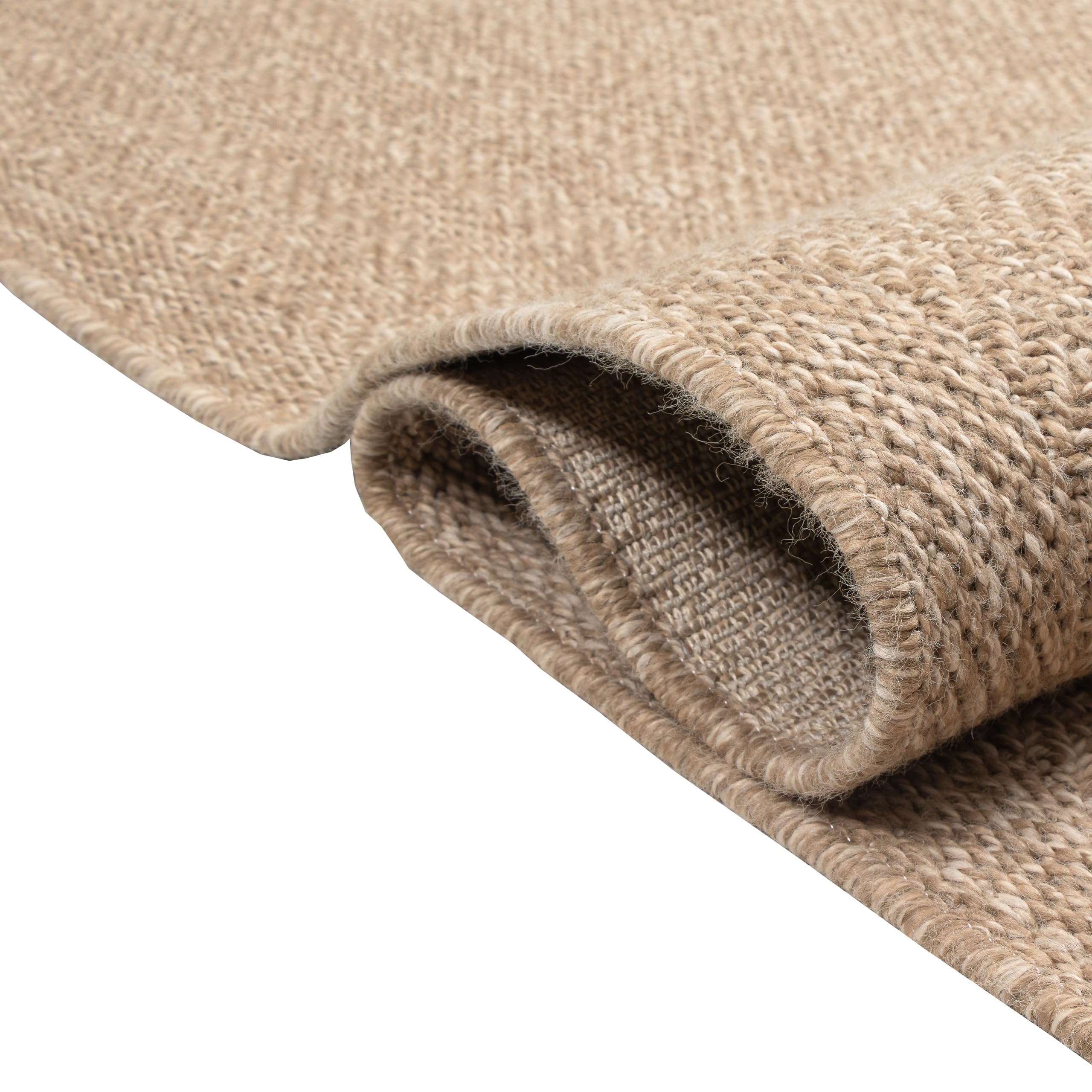 CARPETIA In- & Outdoor Teppich Uni Natur Beige Sisal-Look 140x200 cm
