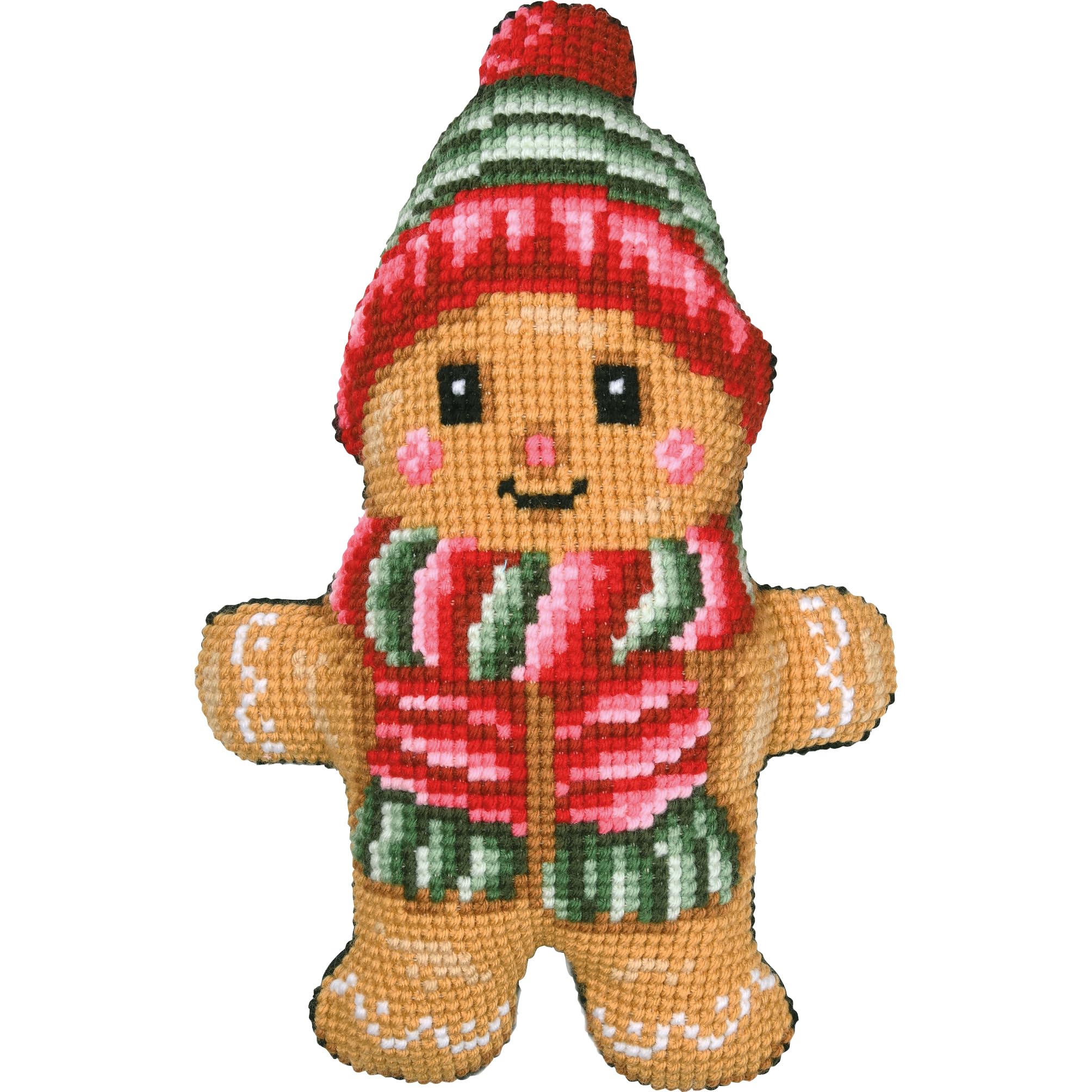 Vervaco Cross Stitch Kit Decorative Cushion Ginger Winter Crafts Adults Decoration Embroidery Kit Beginners Complete DIY Embroidery Creative Gift ca. 36 x 49 cm Cross Stitch Embroidery