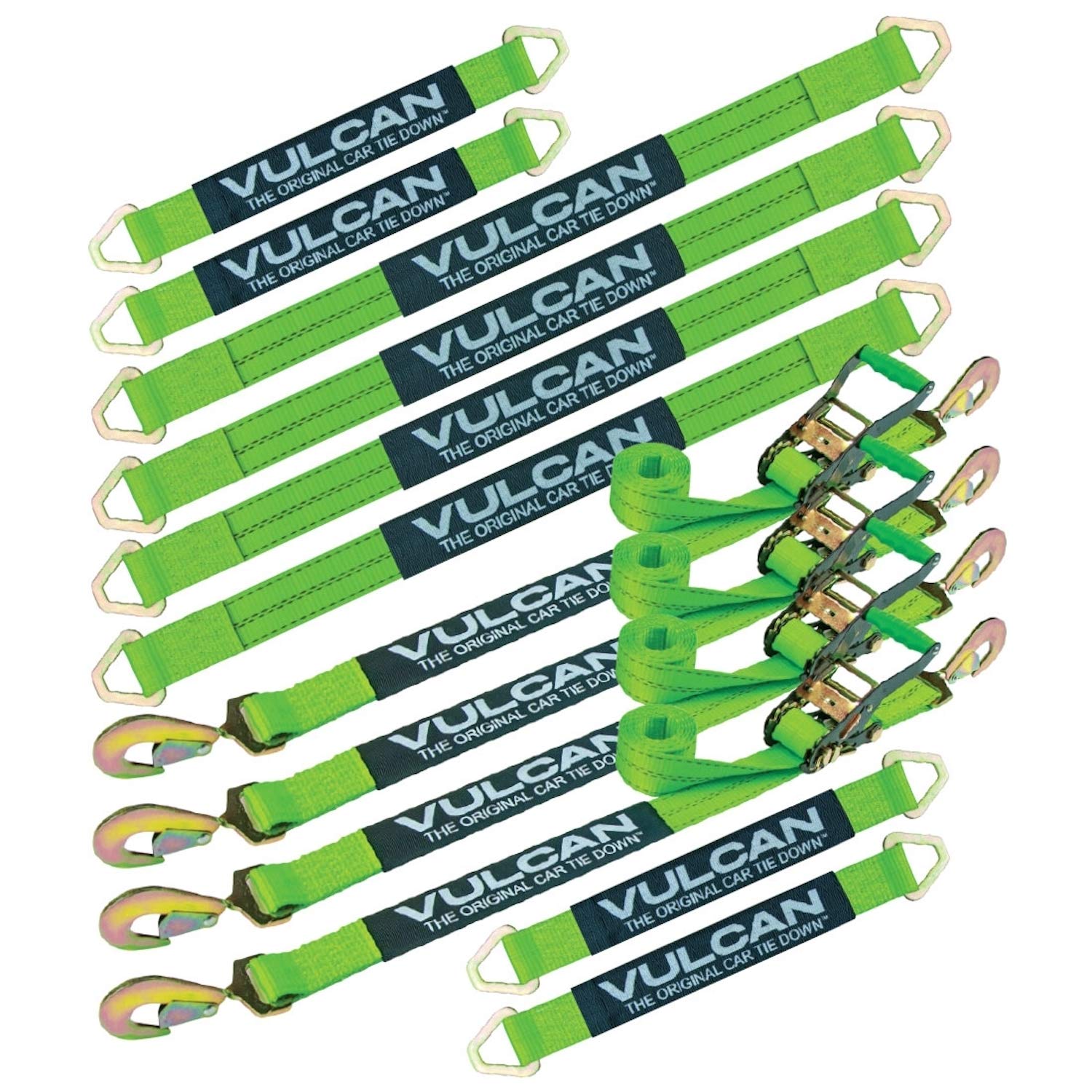 Buy VULCAN Complete Axle Strap Tie Down Kit with Snap Hook Ratchet