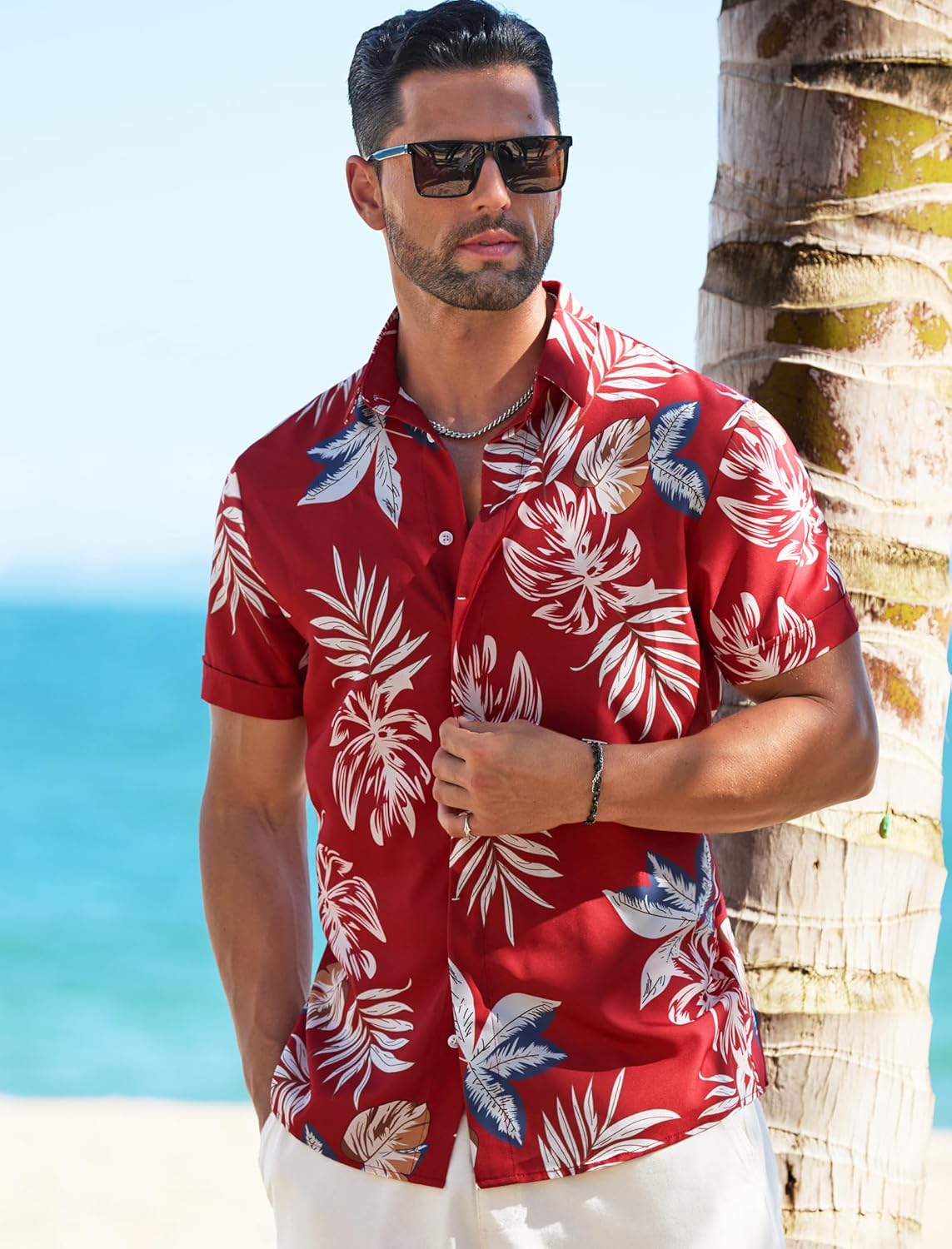 MAPICK Men's Linen Shirts Short Sleeve Button Down Casual Shirt Business Dress Clothing Beach Fashion Summer Tops - Image 4