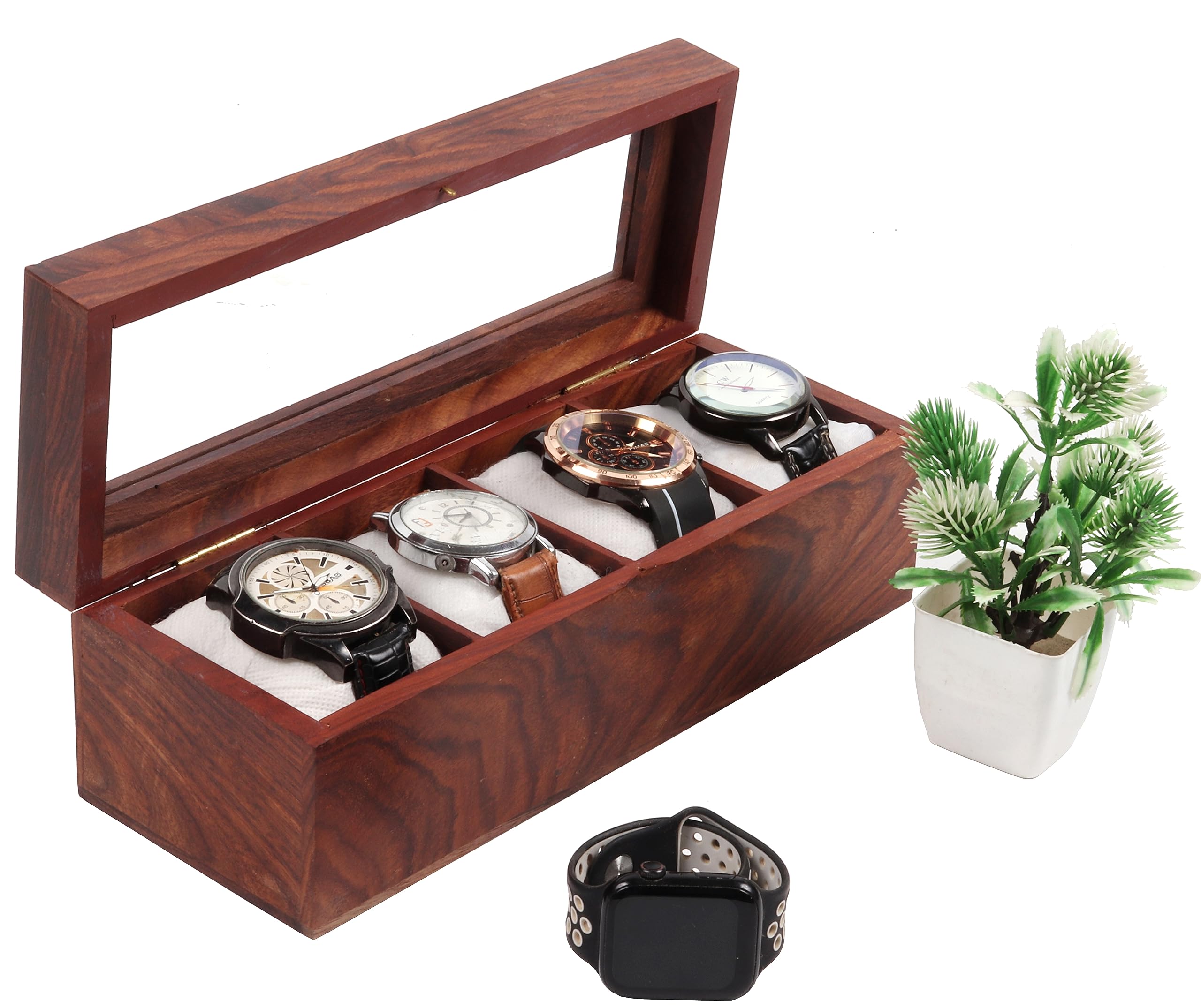 GenericWatch Box For Men,Women, Custom Watch storage Box Wood Personalized Watch Display Case Watch Holder Men Wooden Watch Box,Christmas, Anniversary, Valentine;s Day, Father's Day[ 27x11x8.5 ]