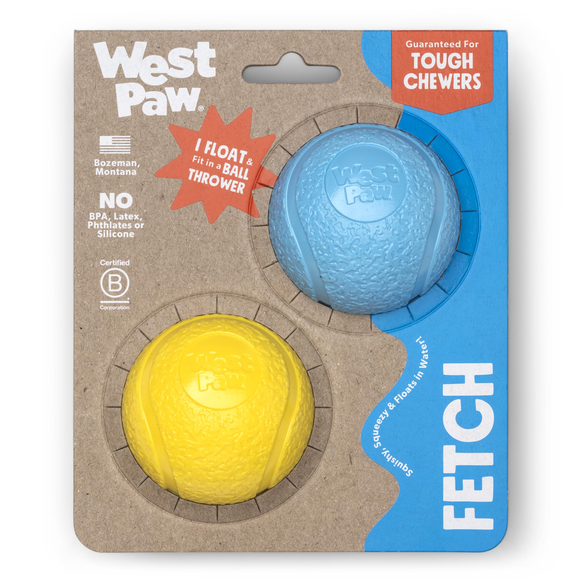 Pet Supplies : WEST PAW Boundr Ball Dog Fetch Toy – Bouncing Toys 
