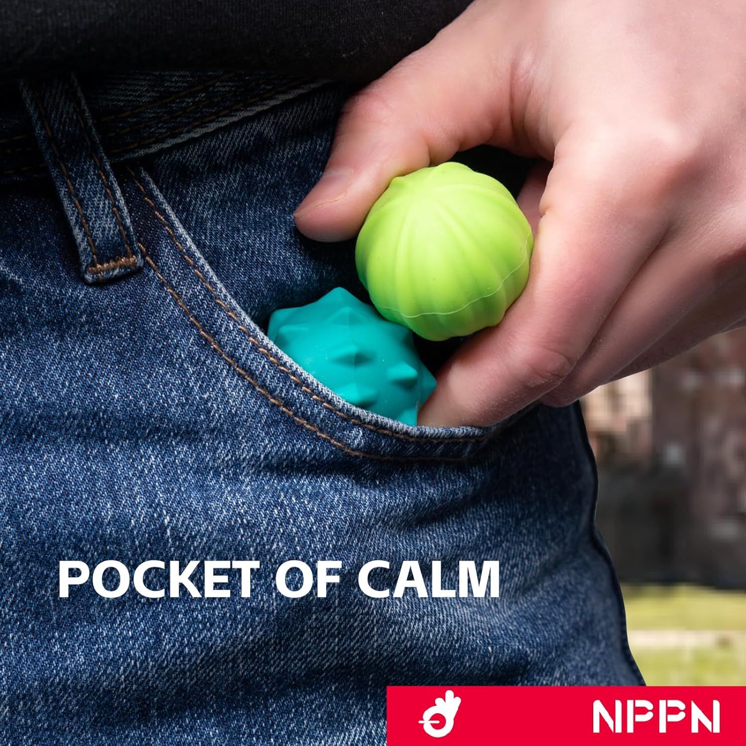 Large Magnetic Sensory Fidget Ball Toy, Silent Textured Silicone Magnet Ball Desk Toys for Anxiety Stress Relief Autism ADHD (Green)