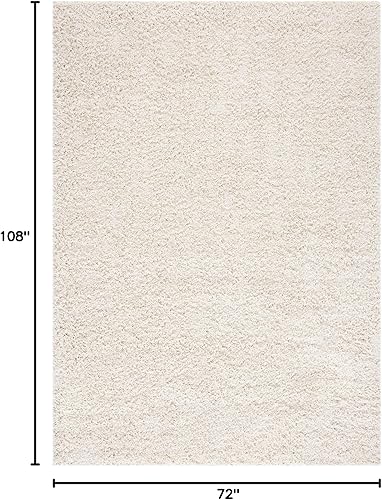 Vista 172 de SAFAVIEH Venus Shag Collection - Alfombra decorativa, 2 pies 7 pulgadas x 5 pies, color marfil, diseño sólido, no desprende pelusa y de fácil
