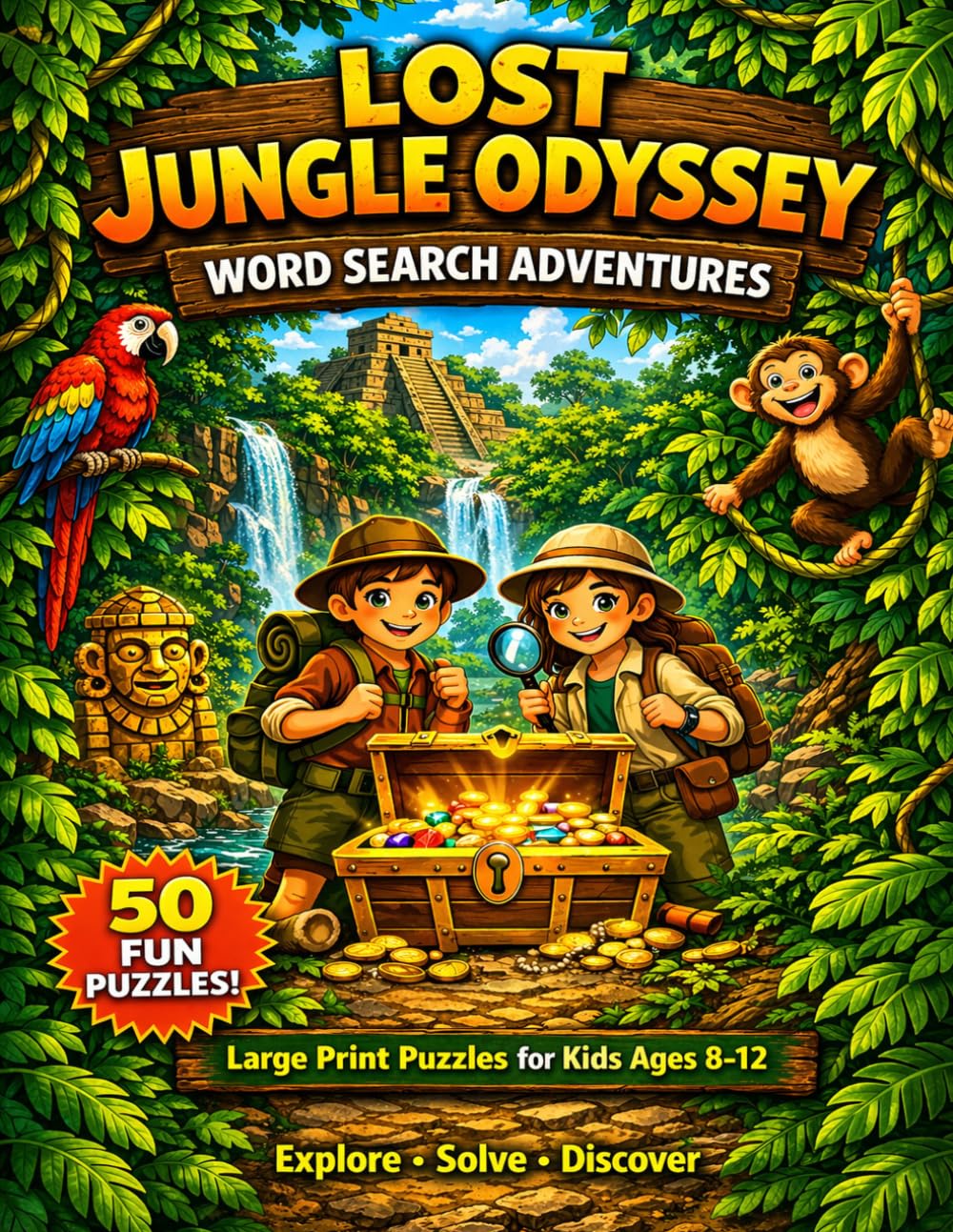 Lost Jungle Odyssey: Word Search Adventures for Kids Ages 8–12 (Quest Adventure Puzzle Books)