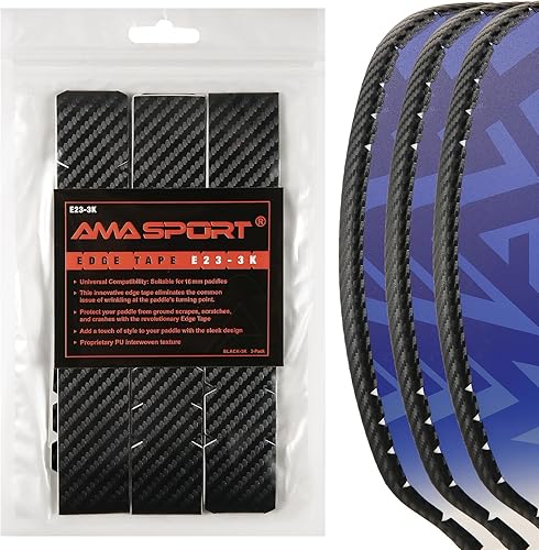 Miniatura 1 de Cinta de protección de paleta de pickleball - Textura entretejida de poliuretano 3K - Protector de borde de cabeza de remo - Cinta de protección de