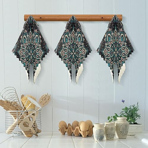 Miniatura 5 de Dark Ornament Paisley Set of 6 Quick Dry Kitchen Towels and Dishcloths Sets Decorative Quality Microfiber Drying Towels for Car Detailing