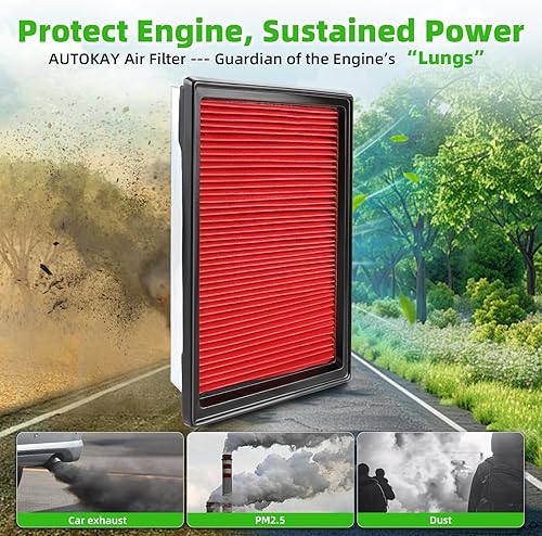 Miniatura 3 de AUTOKAY 2 filtros de aire de motor 16546JK20A apto para Nissan 370Z 350Z Infiniti QX50 Q40 Q60 EX35 EX37 G37 G35 G25