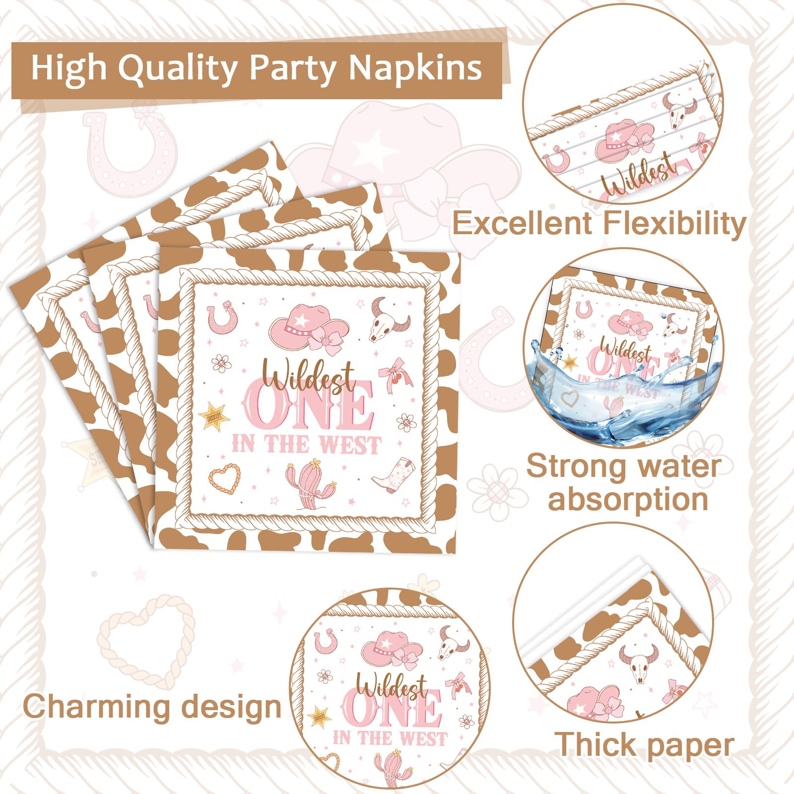 40Pcs Western Cowgirl Birthday Party Decorations Wild West...