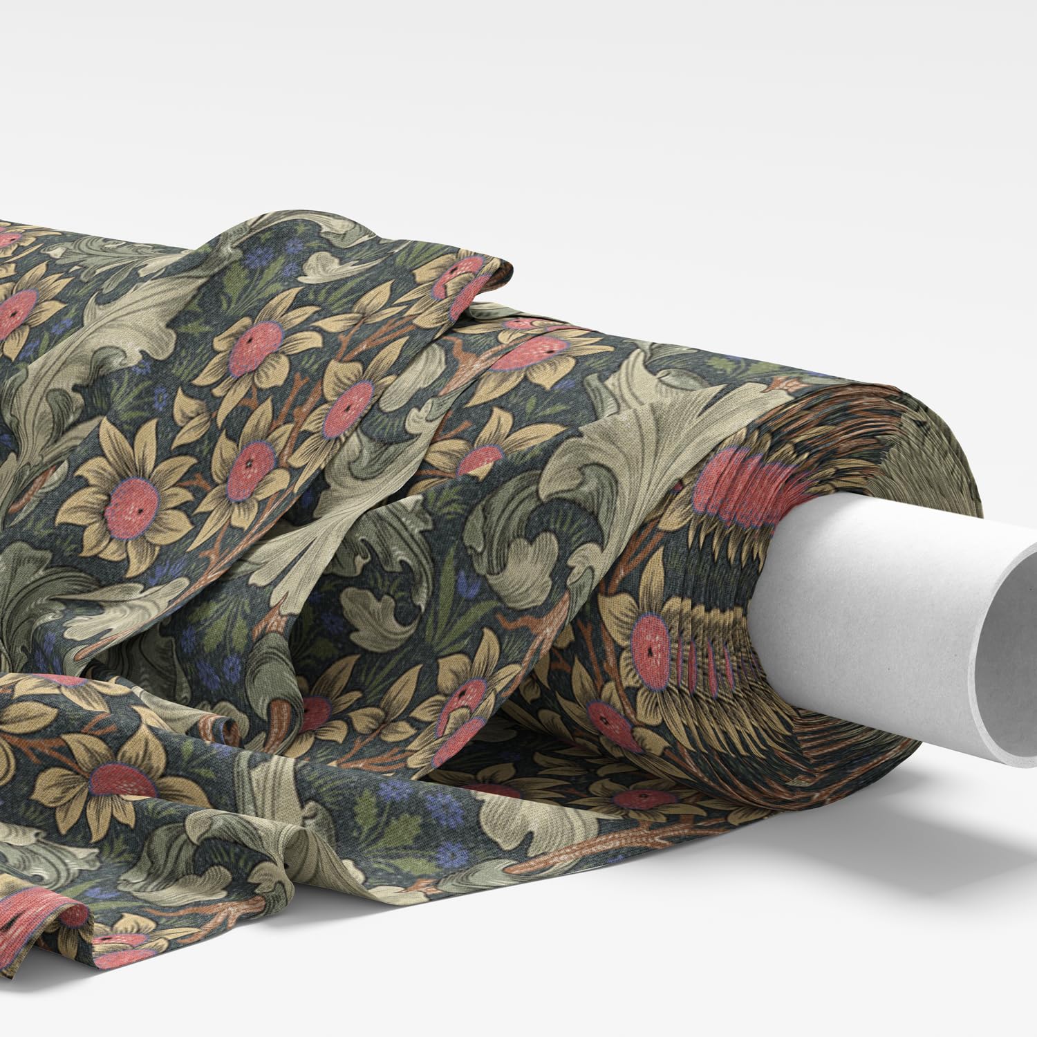 William Morris Upholstery Fabric - 100% Cotton Canvas - Curtain Cushion Material (Orchid Nightshade)