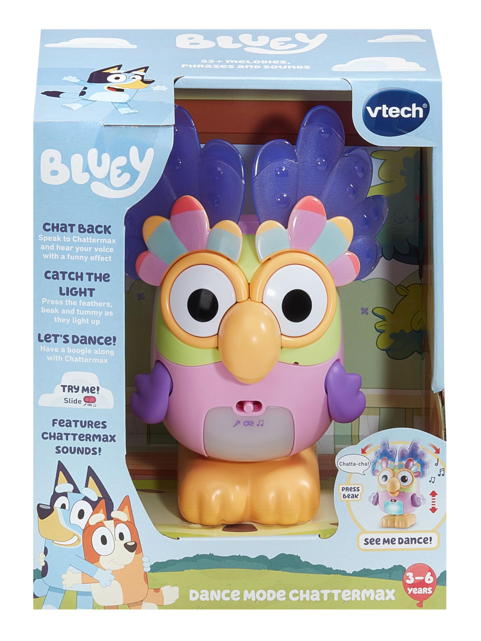 VTech Dance Mode Chattermax, Official Character, Interactive Kid's Toy with Music, Sounds and Phrases from the Bluey TV Show - Image 4