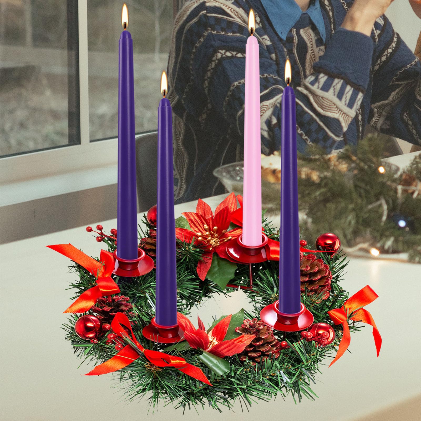 Candele Dell'Avvento Coniche da 10 Pollici, Confezione da 16