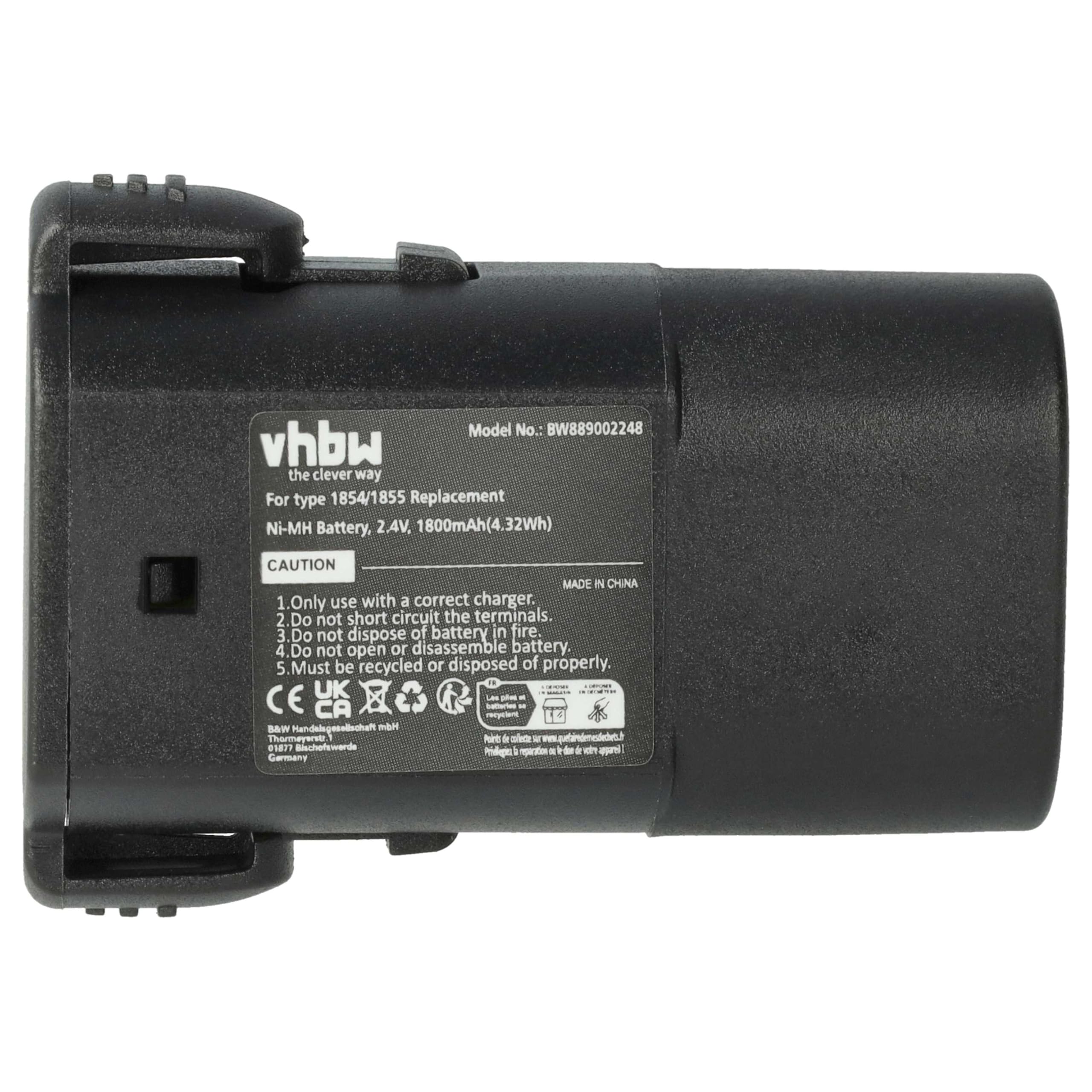 vhbw 2X Batterie Compatible avec Moser Arco série 1854 Tondeuse pour Animaux (1800mAh, 2,4V, NiMH)