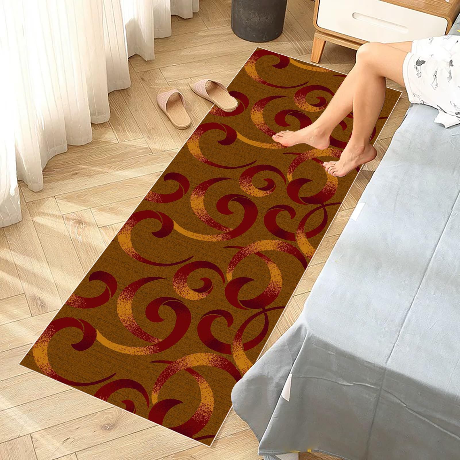 Bieżnik na korytarz, antypoślizgowy, 80 x 500 cm, chodnik do kuchni i wejścia, nadaje się do prania, chodniki do przedpokoju, kuchni, chodnik, dywan podłogowy, do przedpokoju, salonu, korytarza