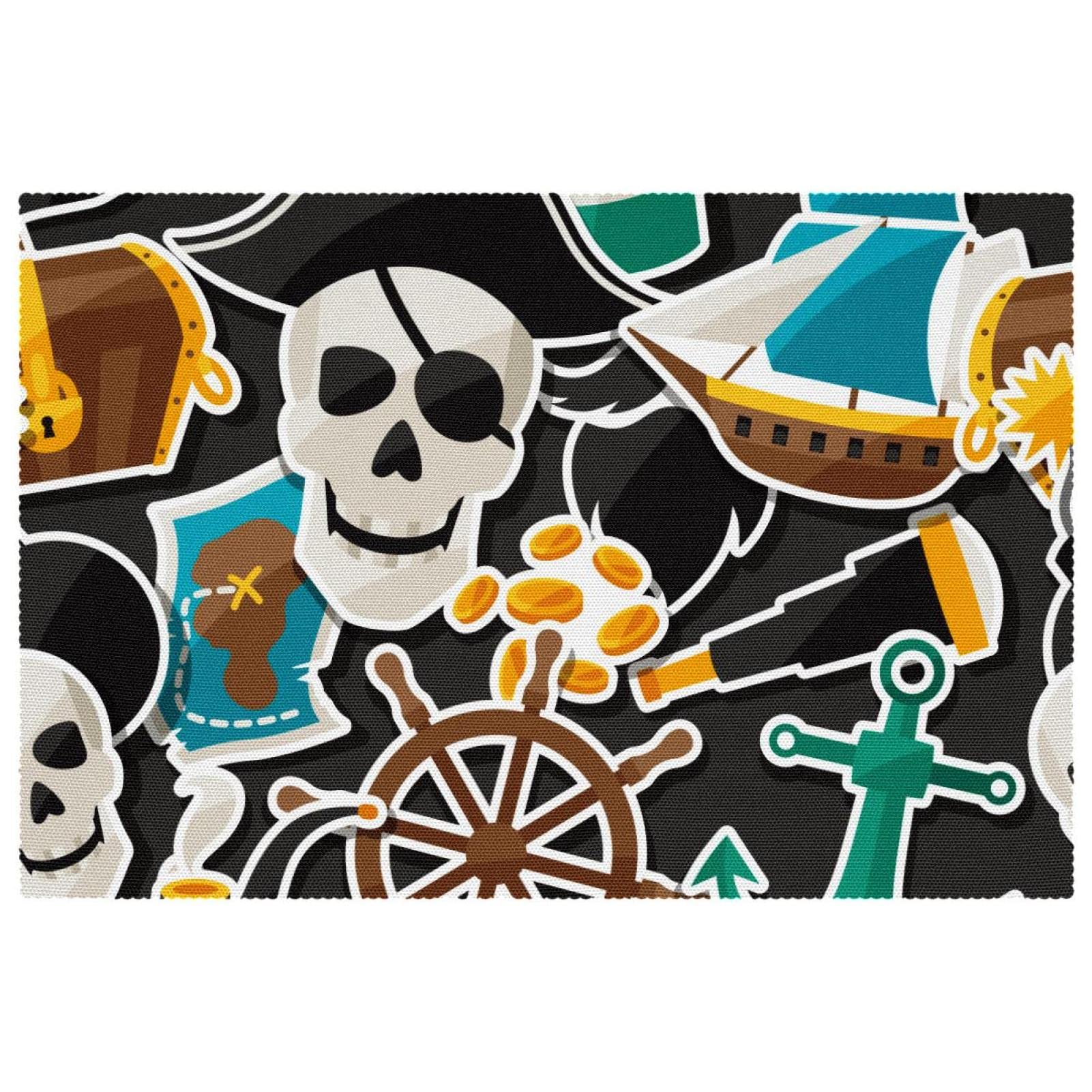 Sets de table tête de mort pour protéger vos meubles des plats chauds lot de 6