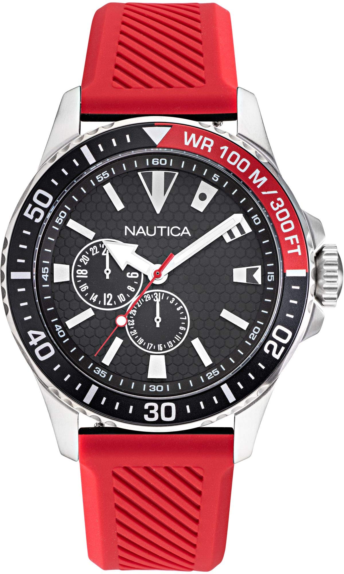 NAUTICA Mens Freeboard NAPFRB923 Red Silicone Quartz Fashion Watch (B081QJQCP8) Amazon Price History, Amazon Price Tracker
