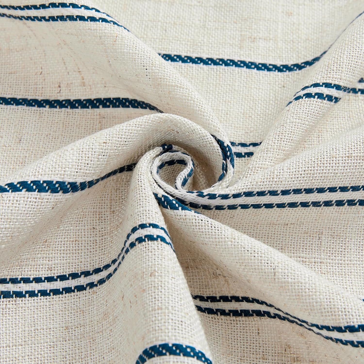 タイアップストライプリネンカーテン プライバシーカーテン マルチハンギングウェイシェード 断熱バルーンウィンドウロッドポケット カジ