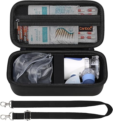 Miniatura 11 de Canboc Estuche de viaje para nebulizador inhalador portátil de mano, nebulizador de compresión para el hogar para adultos y niños, bolsillo de malla