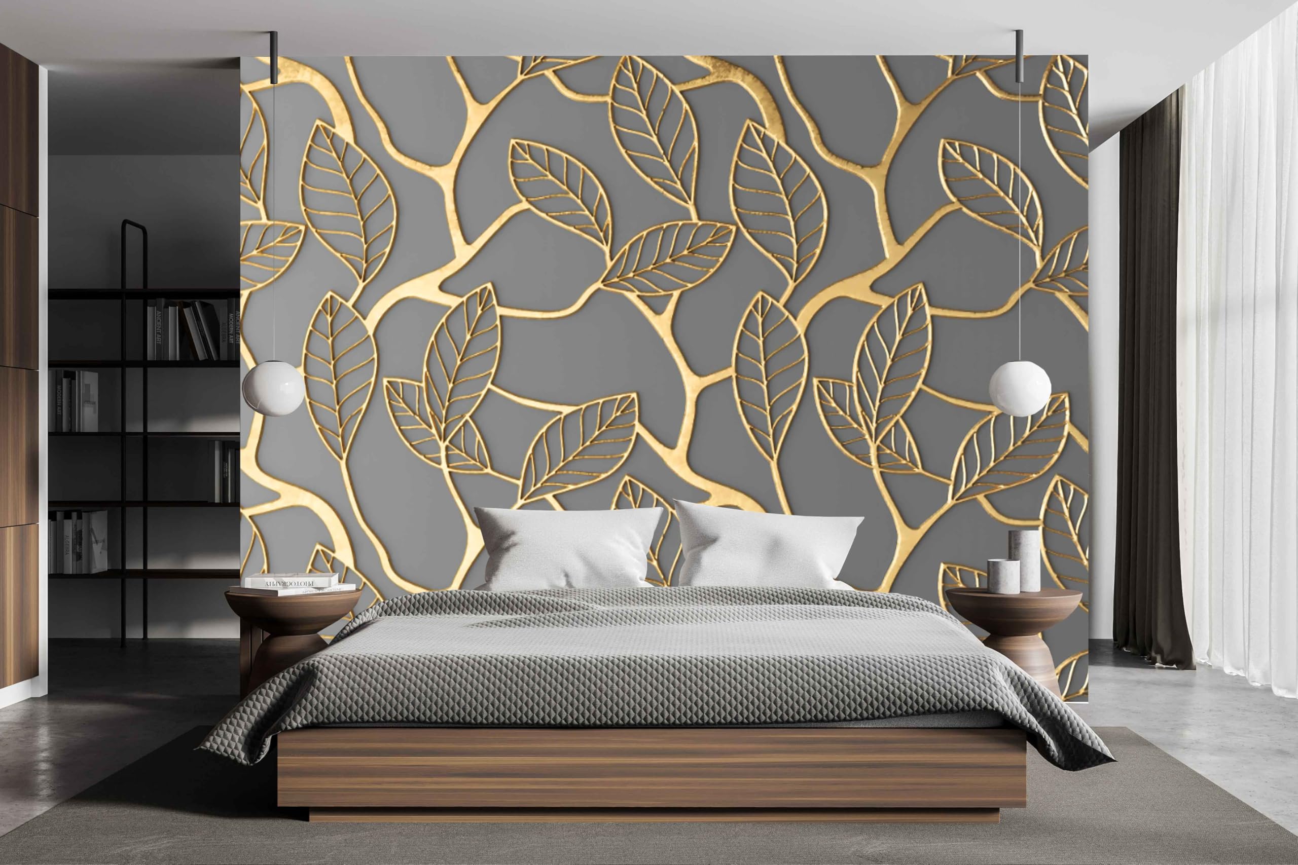 Gold Wallpaper For Bedroom New Modern Dark Gold Geometric Wallpaper