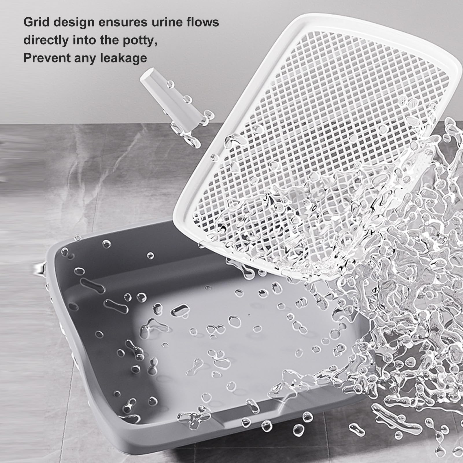 Bandeja Orinal para Perros, 21.26x17.72x5.12in Soporte De Malla para El Orinal De Adiestramiento De Perros con Rejilla Extraíble Bandeja Higiénica para Perros De Interior (Gray)