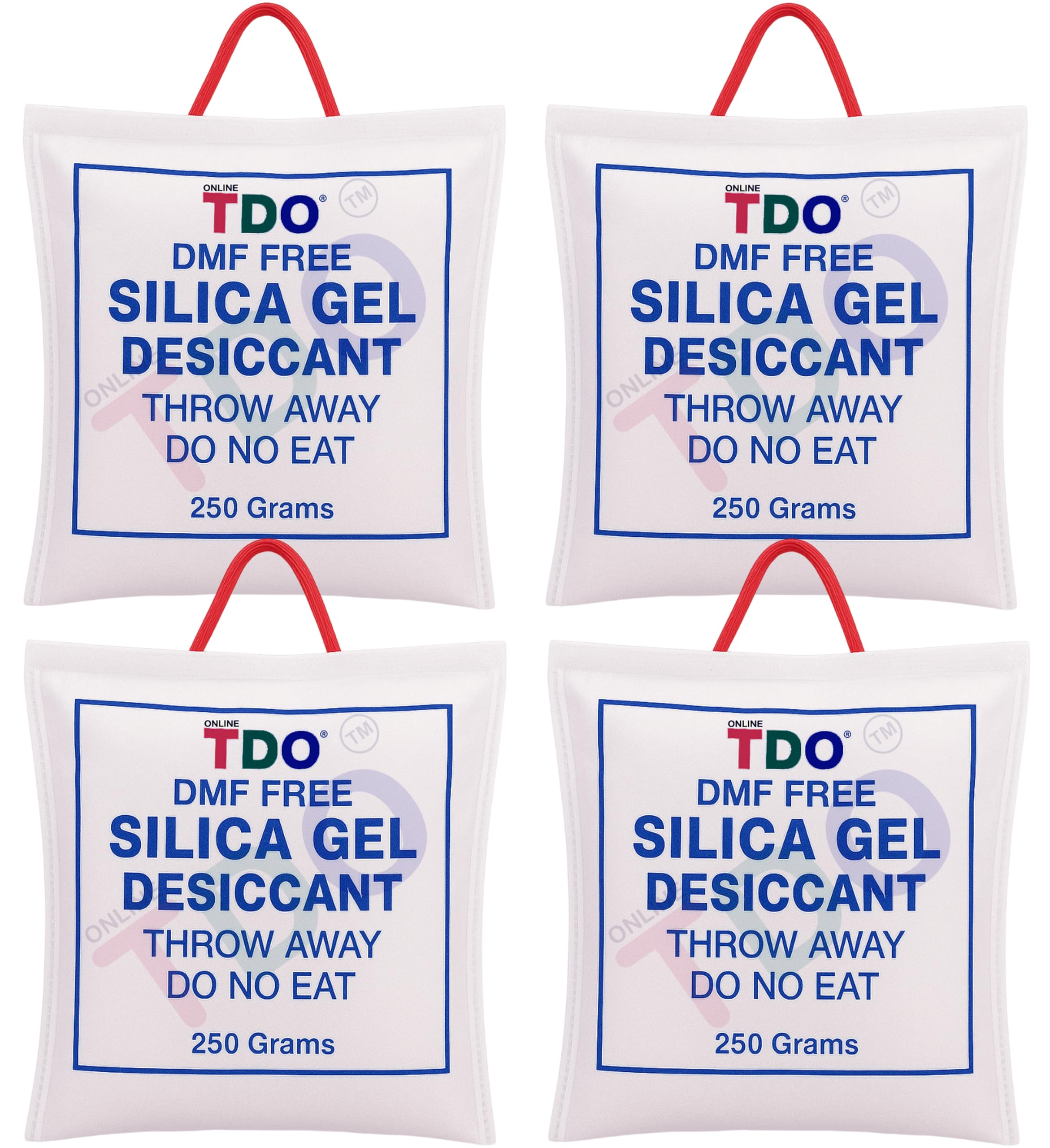TDO Silica Gel 250 Gm Pouch 4 Pcs Pack Moisture Absorbents Dehumidifier Silica Gel Bags For Moisture, Room, Cupboard, Kitchen, Shoe,Wardrobe,Car,Camera, Lensesetc..., White
