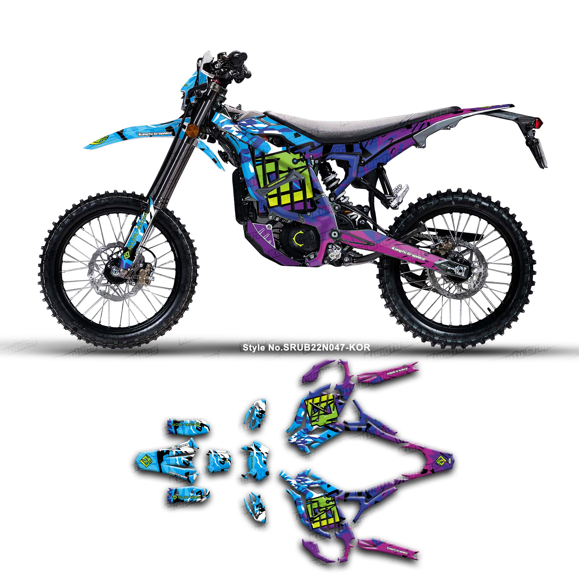 Kit décalcomanie Surron Ultra Bee bleu violet autocollant moto SRUB22N047-KOR