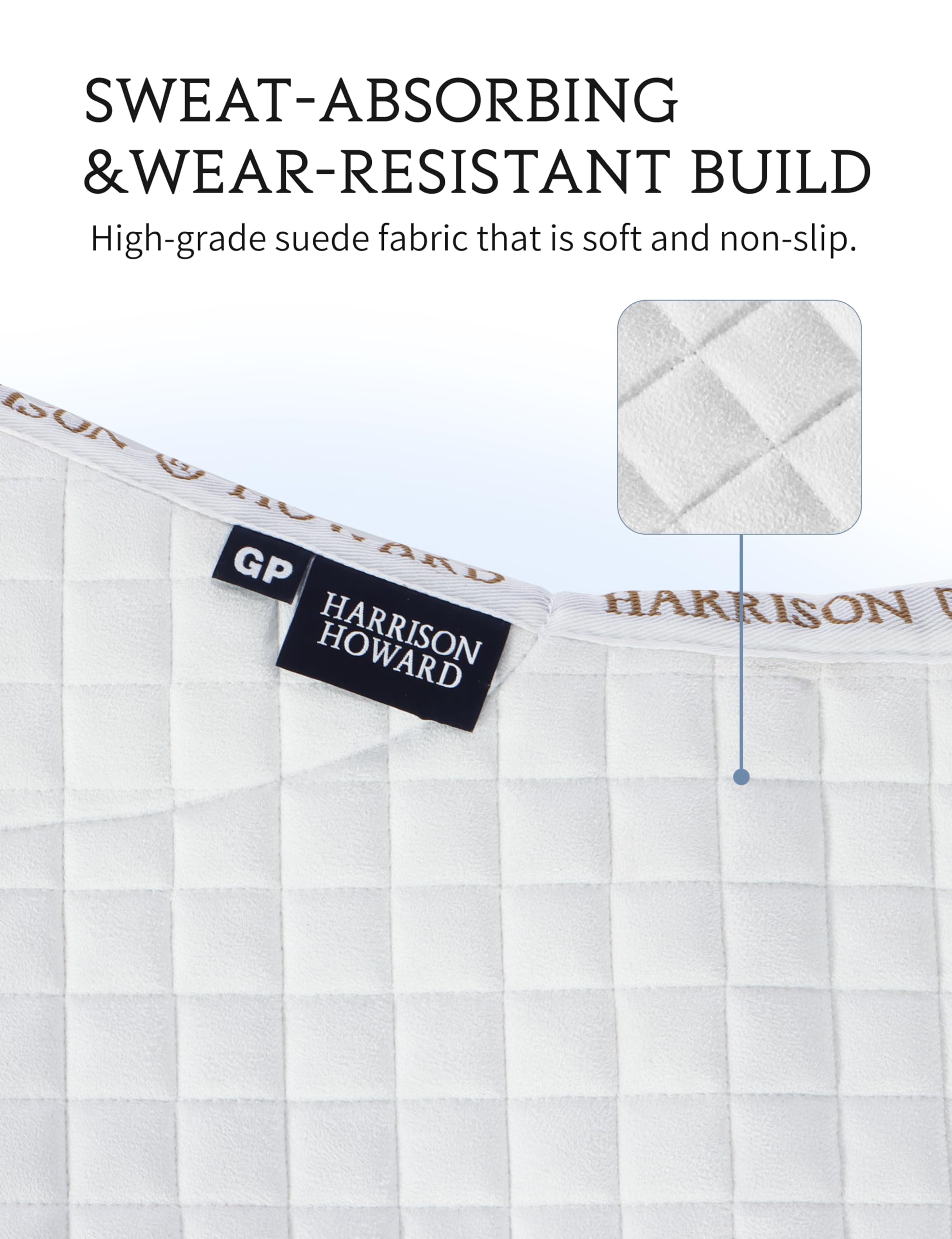 Harrison Howard Sottosella Equestre Pad Equitazione Pad GP - Bianco