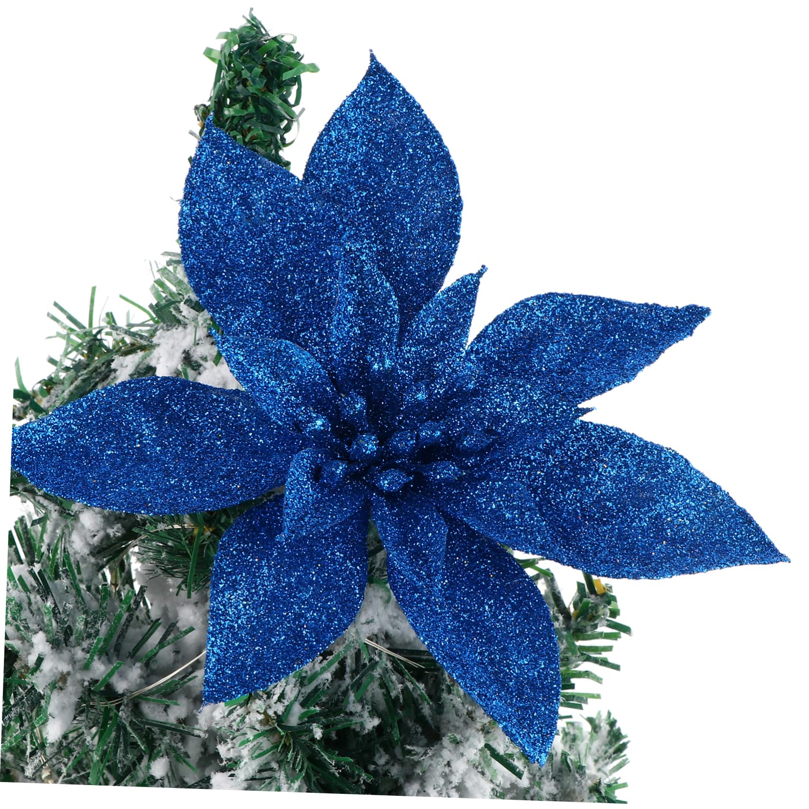 Cabilock 18piezas Flores Artificiales De Navidad para Decoración De Árbol Adornos Navideños De Poinsettia Simulación Floral para Hogar y Fiestas