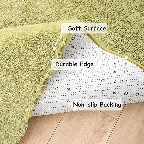 Miniatura 25 de Vafodo Alfombras de área para dormitorio esponjoso, alfombra de sala de estar, 9 x 12 pies, suave y esponjosa, alfombra de área rosa sólido