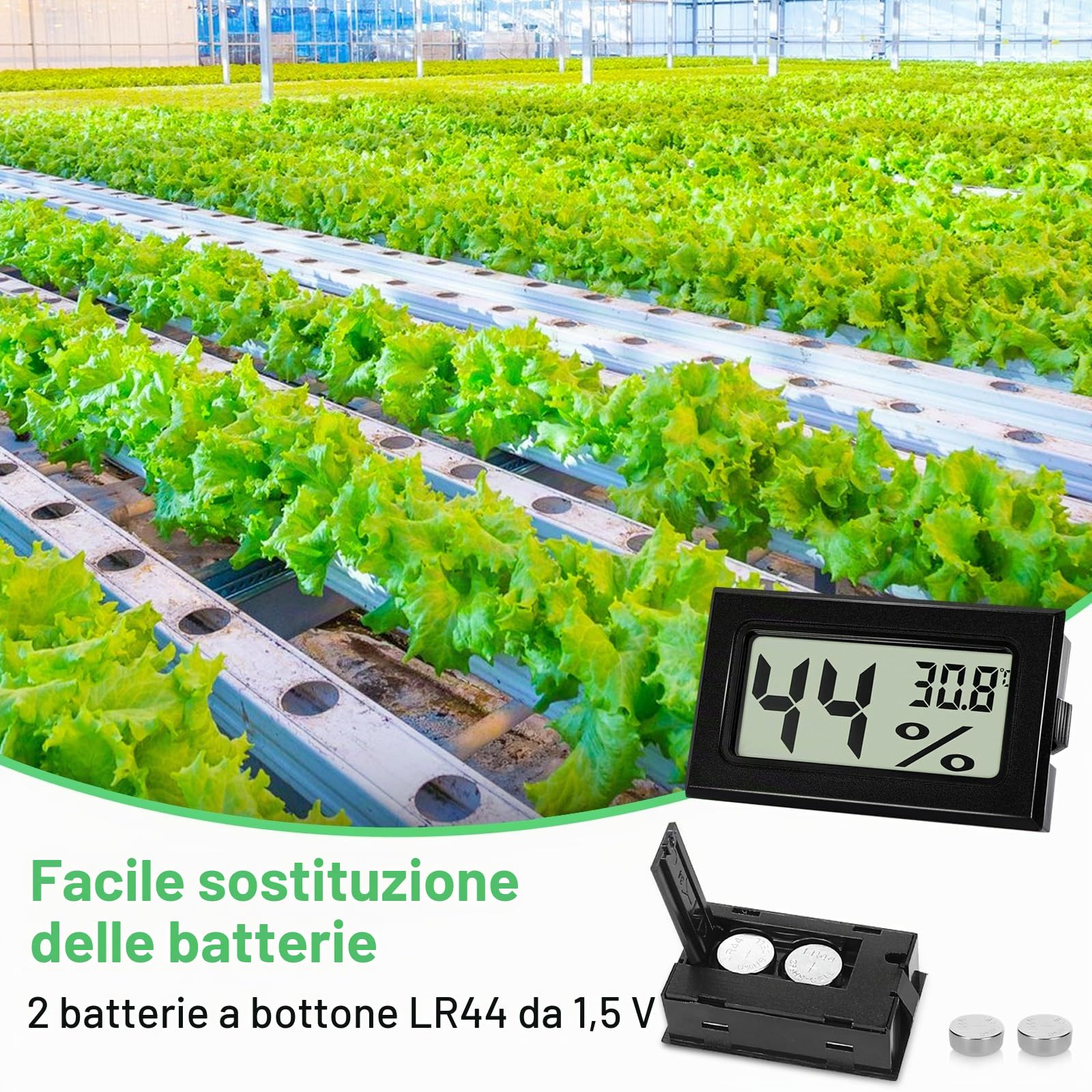 Farerkass 8 Pezzi Igrometro Ambiente Interno, Mini Termometro Digitale, Sensore Umidità con LCD per Serra, Cameretta, Cantina per Camera del Bambino, Casa, Ufficio, Camera da Letto, Cantina（Nero）