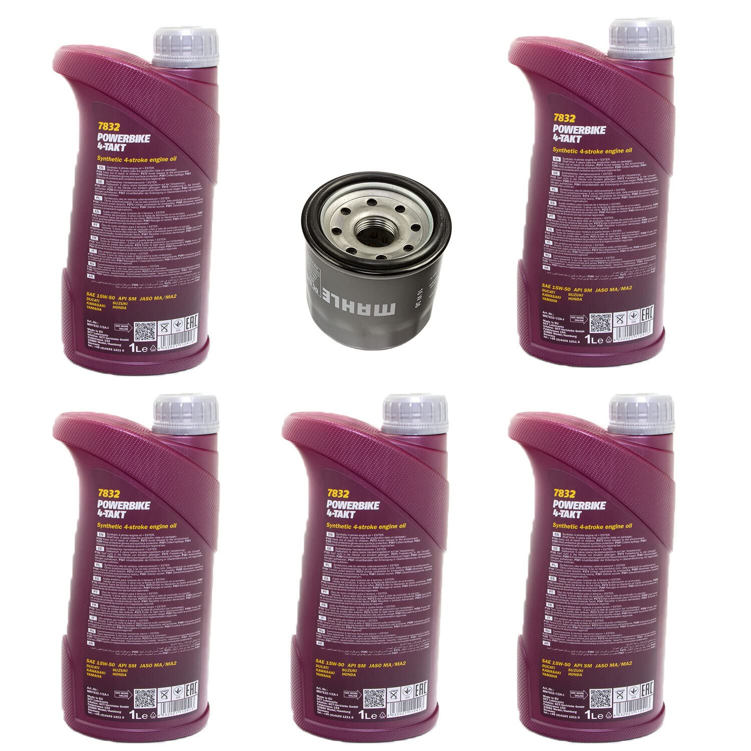 Motoröl Set 15W50 5 Liter + Ölfilter OC575 für Trium ph