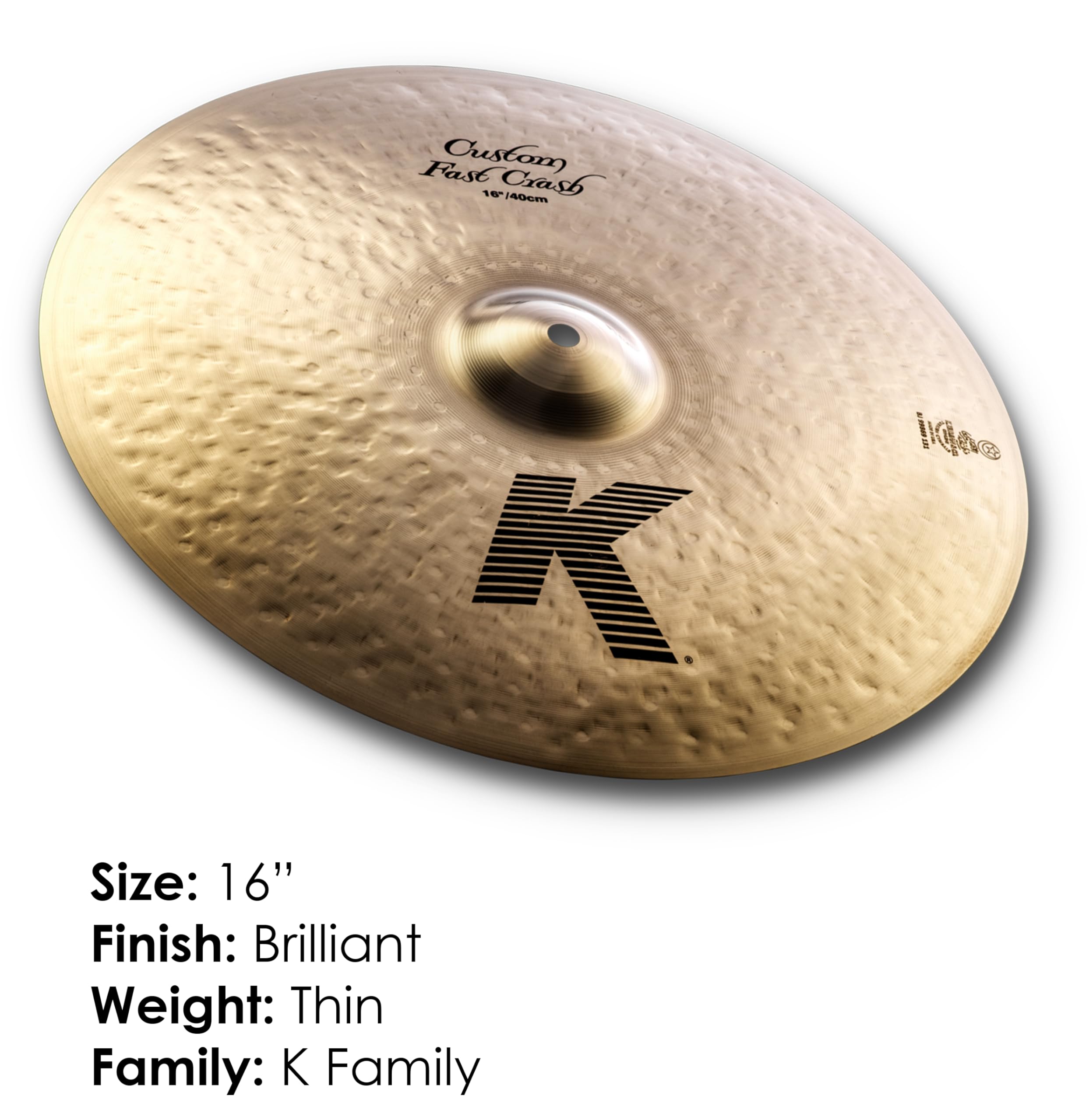 Zildjian K Custom Series - 16-calowy talerz Fast Crash - doskonałe wykończenie