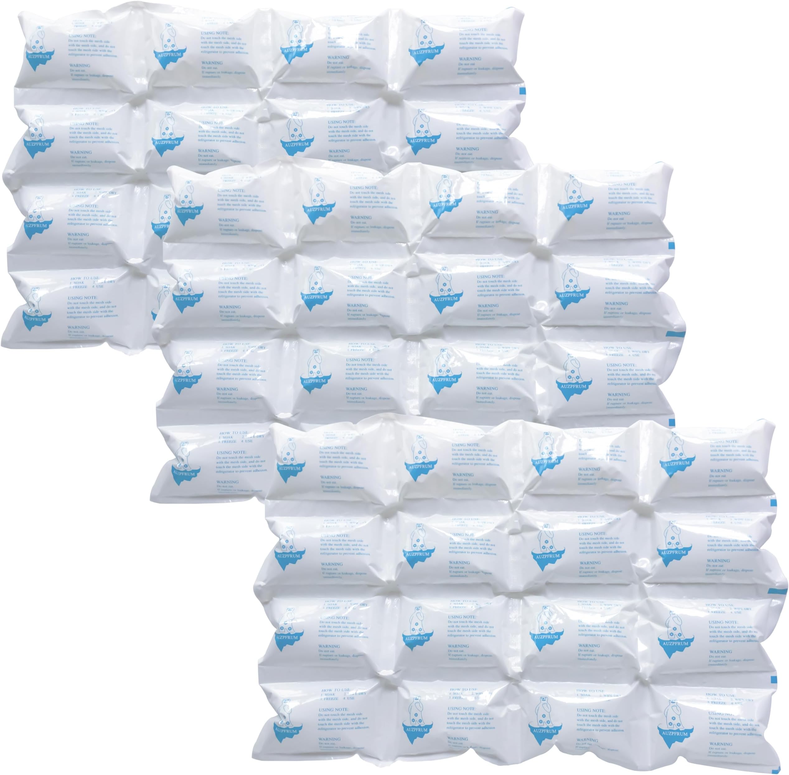 Dry Ice Packs for Shipping | 24+ Hour Long Lasting Cold Ice Pack for Coolers | 3 Sheets - 48 Cells | Paquetes de Hielo Seco | Reusable Gel Freezer Block Bricks for Food