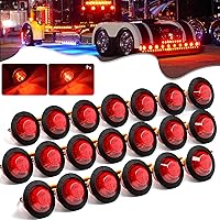 Vista 8 de PSEQT Flash estroboscópico de 3/4 pulgadas + luces de marcador constante, luces LED de doble función, luces redondas de separación lateral traseras