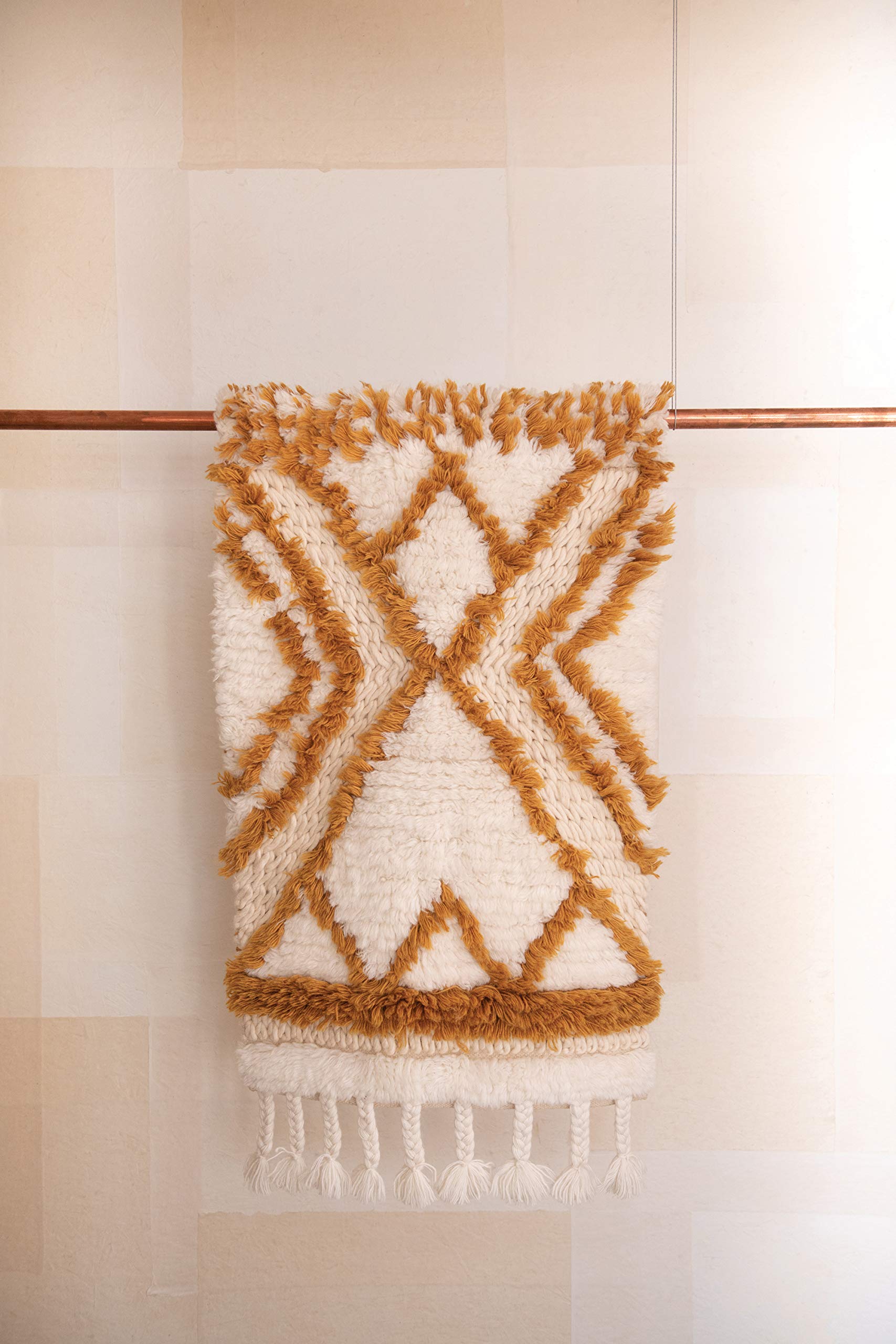 Creative Co-Op Mustard Rug, Wool,