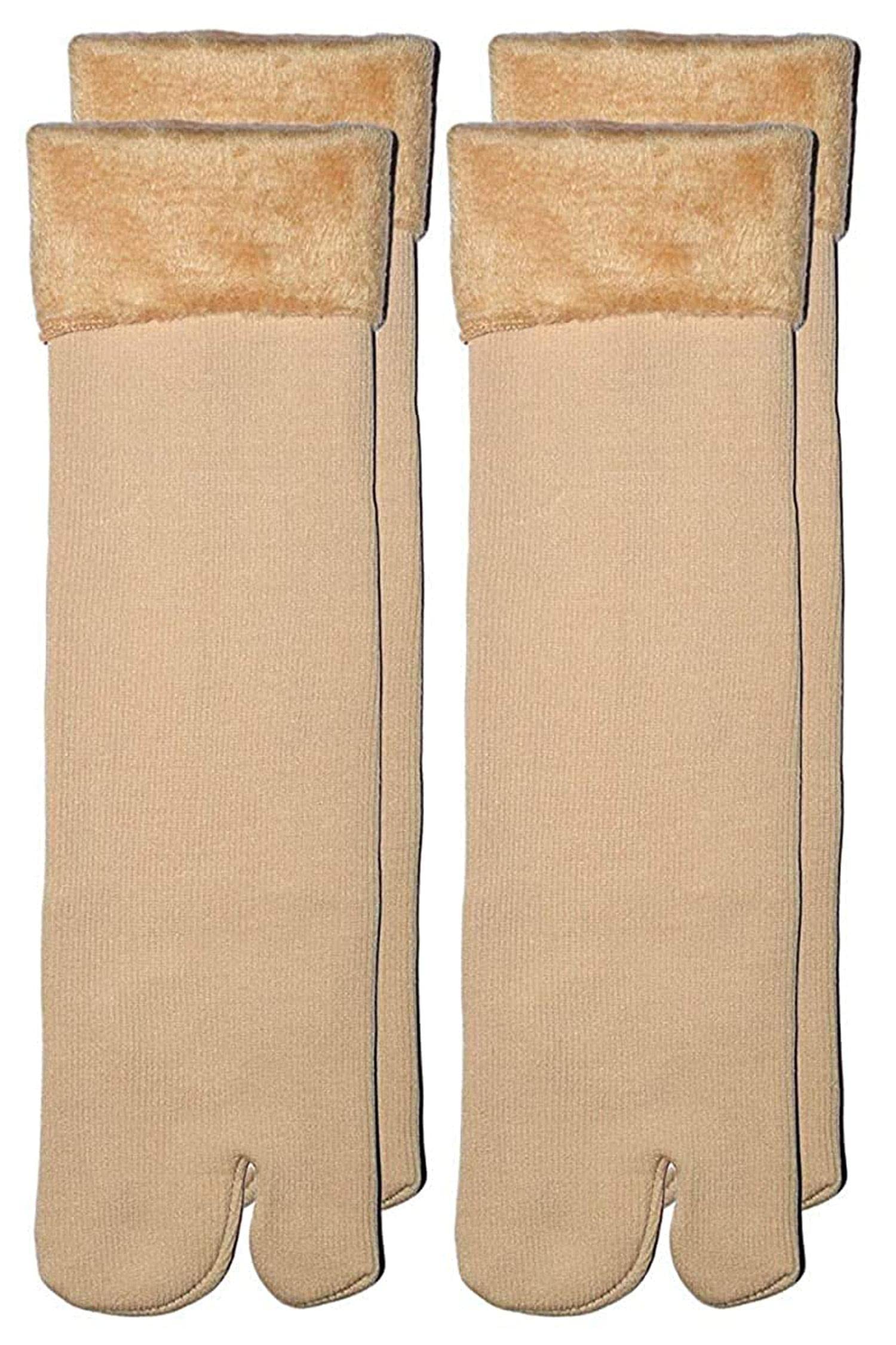 Veena_@Women Socks Skin Colour Fluffy Soft Fur Velvet Snow Women Thumb Thermal Socks Winter Velvet Pile Lined Sock Thick Fuzzy Slipper Sock Pack of 1 Piece |HJ_116-image-46