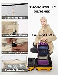 ELEZAY Hanging Packing Cubes All in One Ultra-Light Travel Shelves Portable Compression Organizer Bag Essentials for Carry-on Luggage Suitcase Closet Wardrobe Accessories Medium, Beige