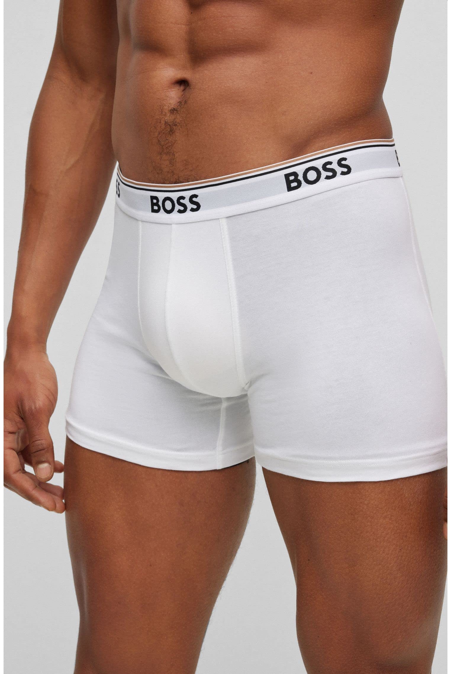 BOSS bokserki męskie, White100, M, 3 pary