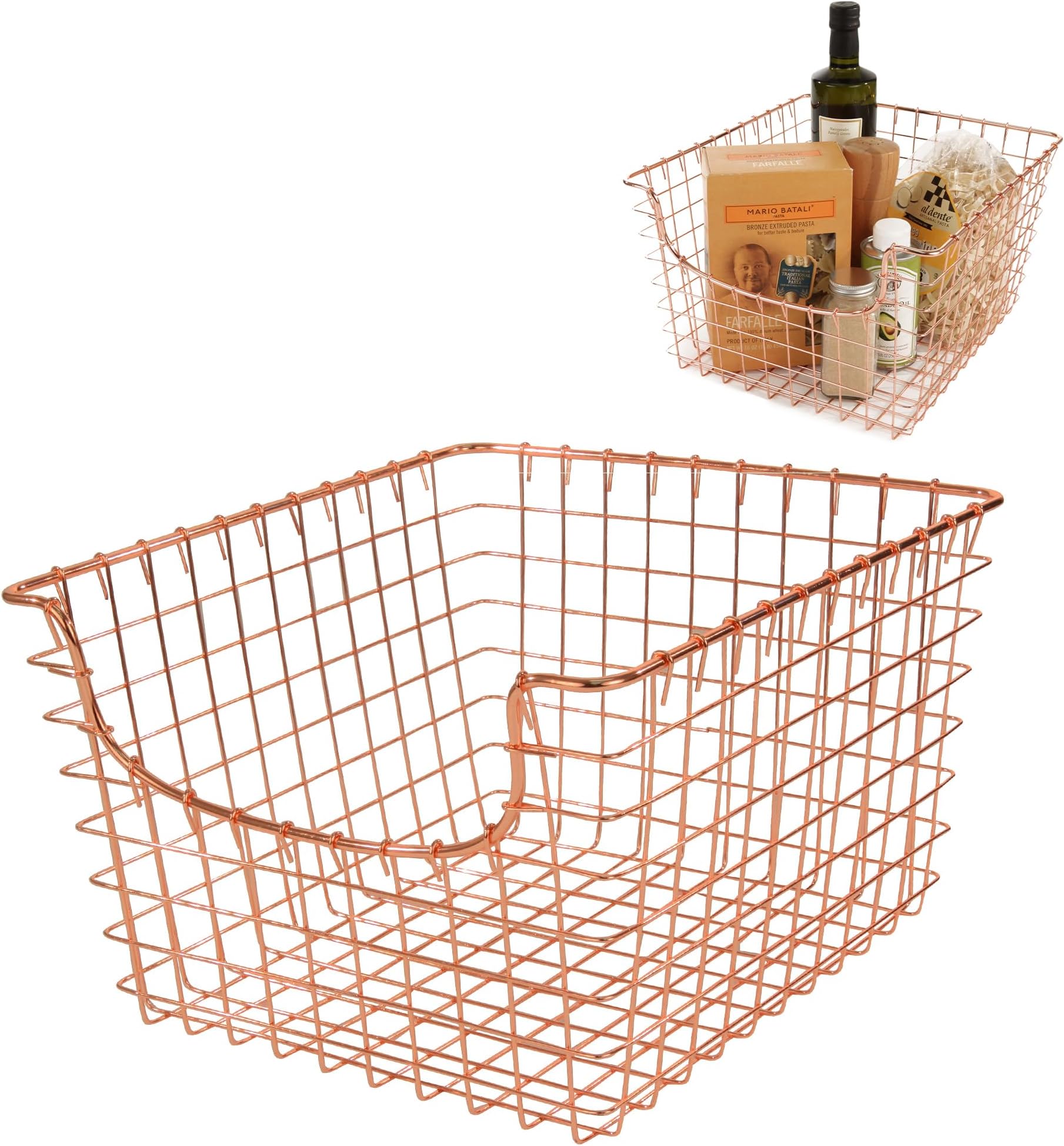 Spectrum Diversified Scoop wire Storage Basket, Medium, Copper