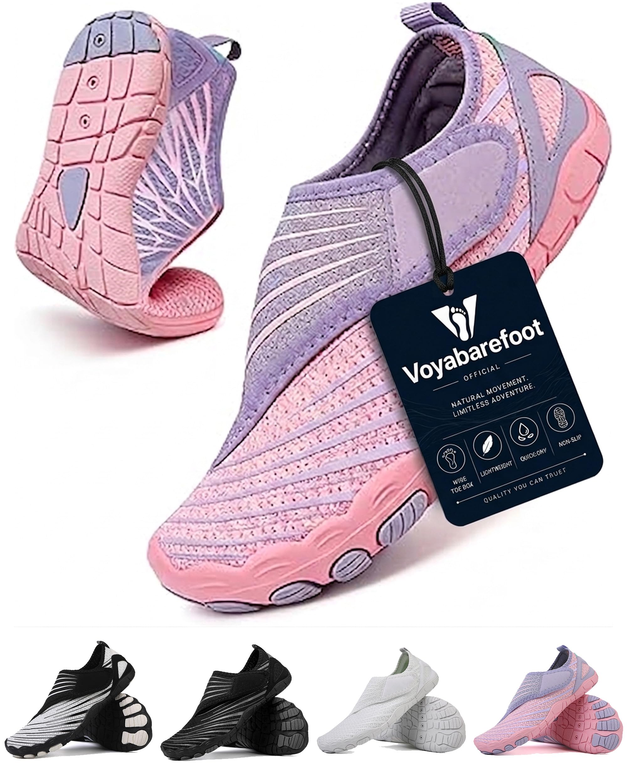 Water Shoes for Women Men, Wide Toe Box Slip-On, Lightweight Quick-Dry Non-Slip Orthopedic for Beach Hiking Travel Walking — view 8