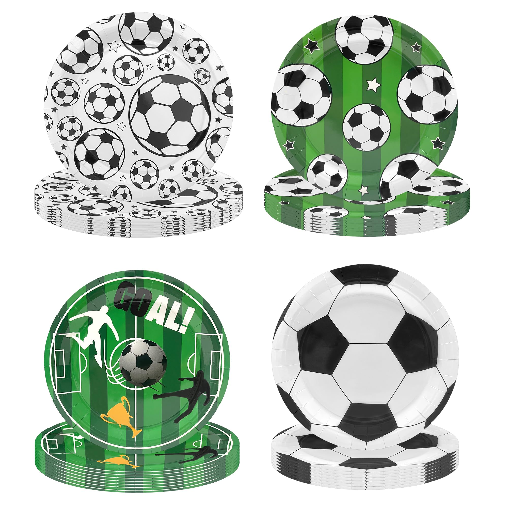 Photo 1 of [PARTIAL SET: 9PCS] ITTEBISS 48PCS Soccer Plates 7" Soccer Party Plates Disposable Paper Plates Birthday Party Decorations Party Supplies for Kids Boys Adults