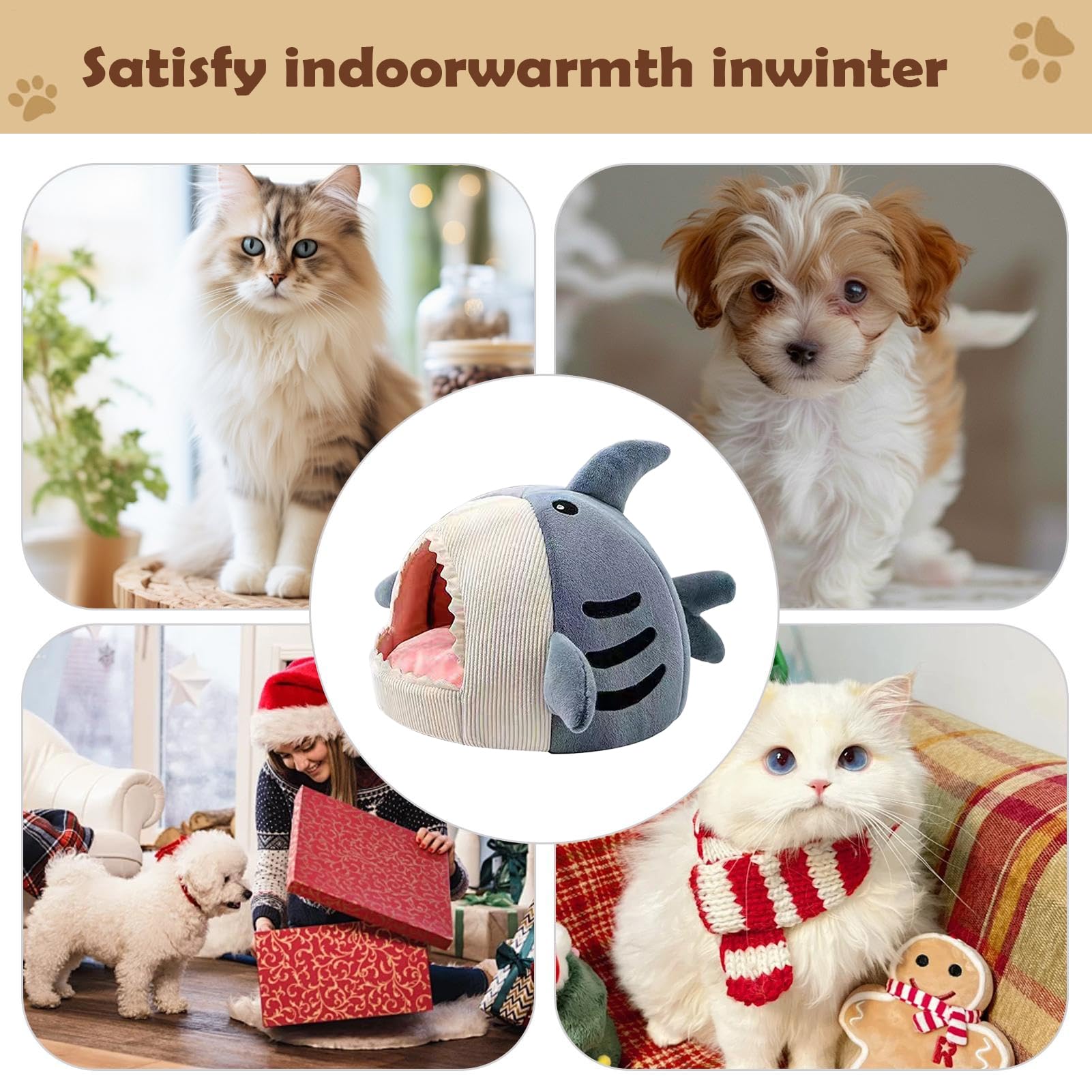 Casa De Tiburón De Felpa Lavable: para Gato/Perro Pequeño, Escondite Y Duradero, Muebles De Interior Duraderos, Solución Ideal para Dormir | Rincón Relajante Y Confiable para Dormitorio
