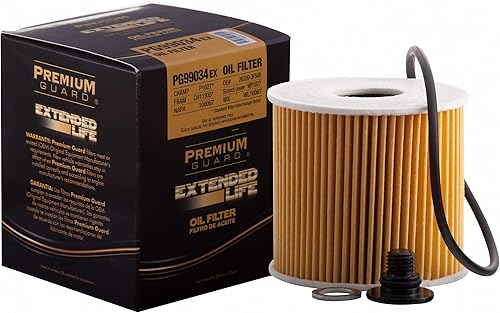 Premium Guard Filtro de aceite de vida extendida de hasta 10 mil millas PG99034EX  Compatible con Genesis G90 2017-2021, Hyundai Genesis 2015-2016,