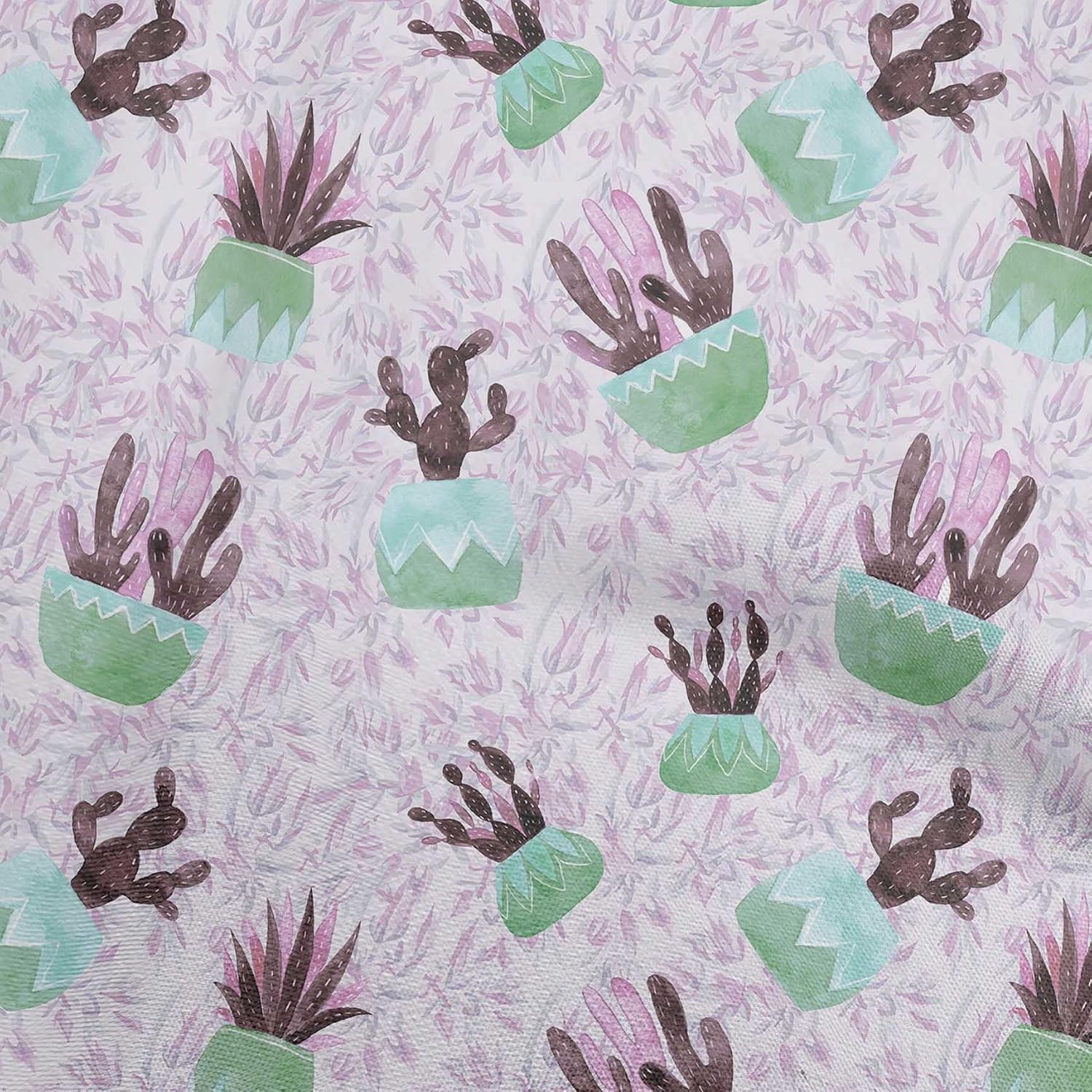 oneOone Viscose Chiffon Gray Fabric Cactus Sewing Fabric By The Yard Printed DIY Clothing Sewing Supplies 42 Inch Wide-63