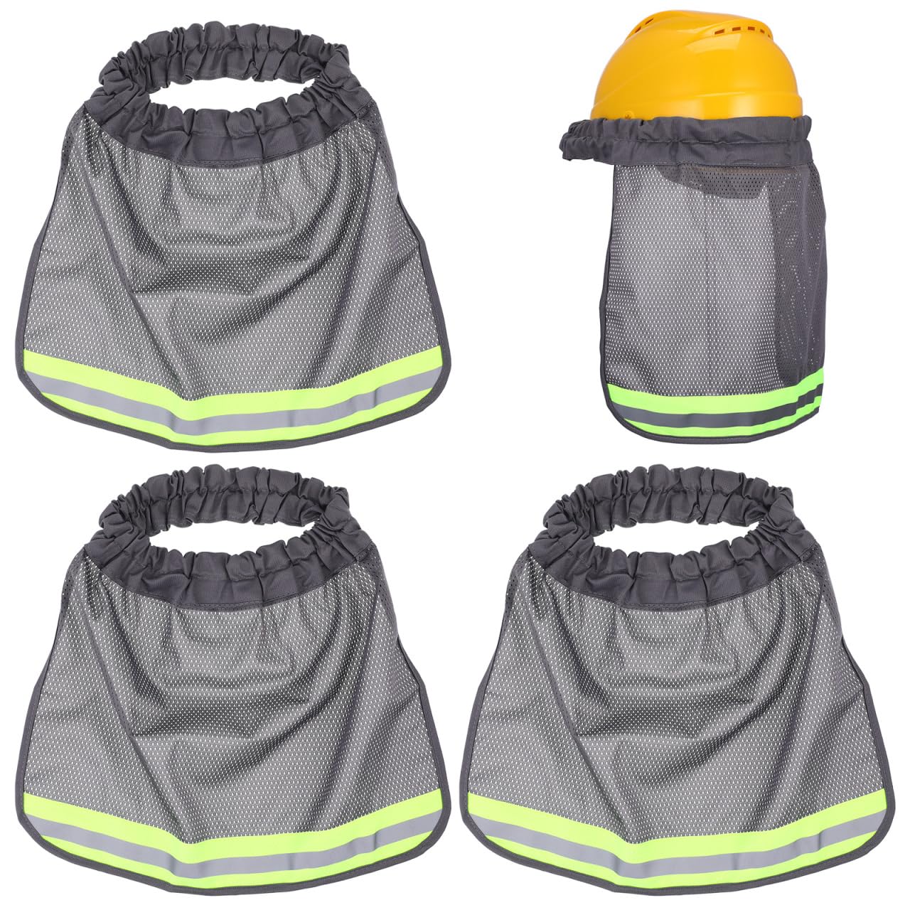 DOITOOL 3 Piezas Cascos De Obra Sombra De Cuello para Sombrero Duro con Visera Reflectante Cubierta Ligera Y Transpirable para Trabajadores De ConstruccióN Al Aire Libre Trabajo Exterior Jardinería
