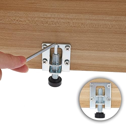 Miniatura 2 de OwnMy Paquete de 4 patas niveladoras de muebles ajustables resistentes en forma de L, soportes de montaje de muebles, patas de mesa de carga de